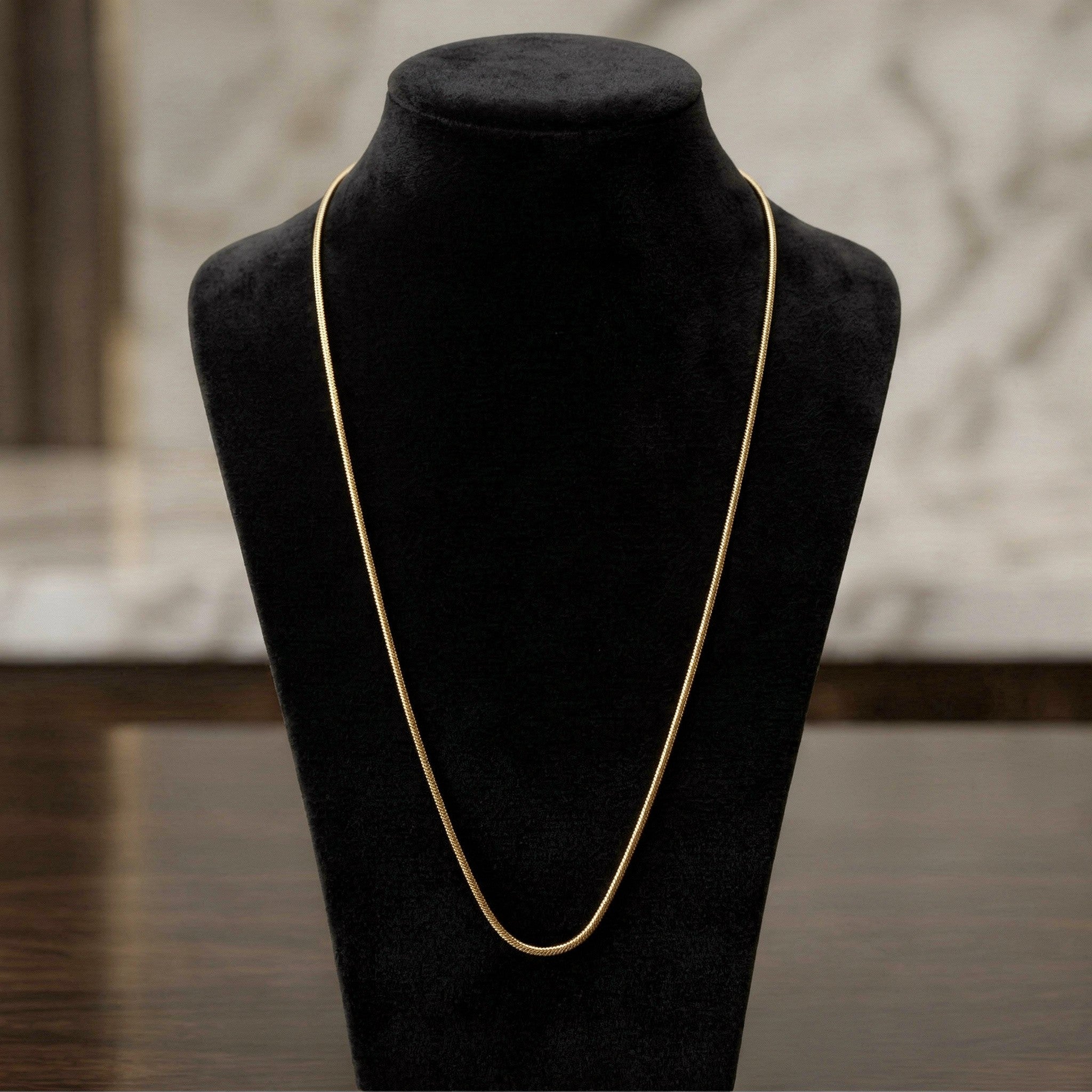 Ready-to-Wear Round Chain Gold 1mm 60cm 1pc