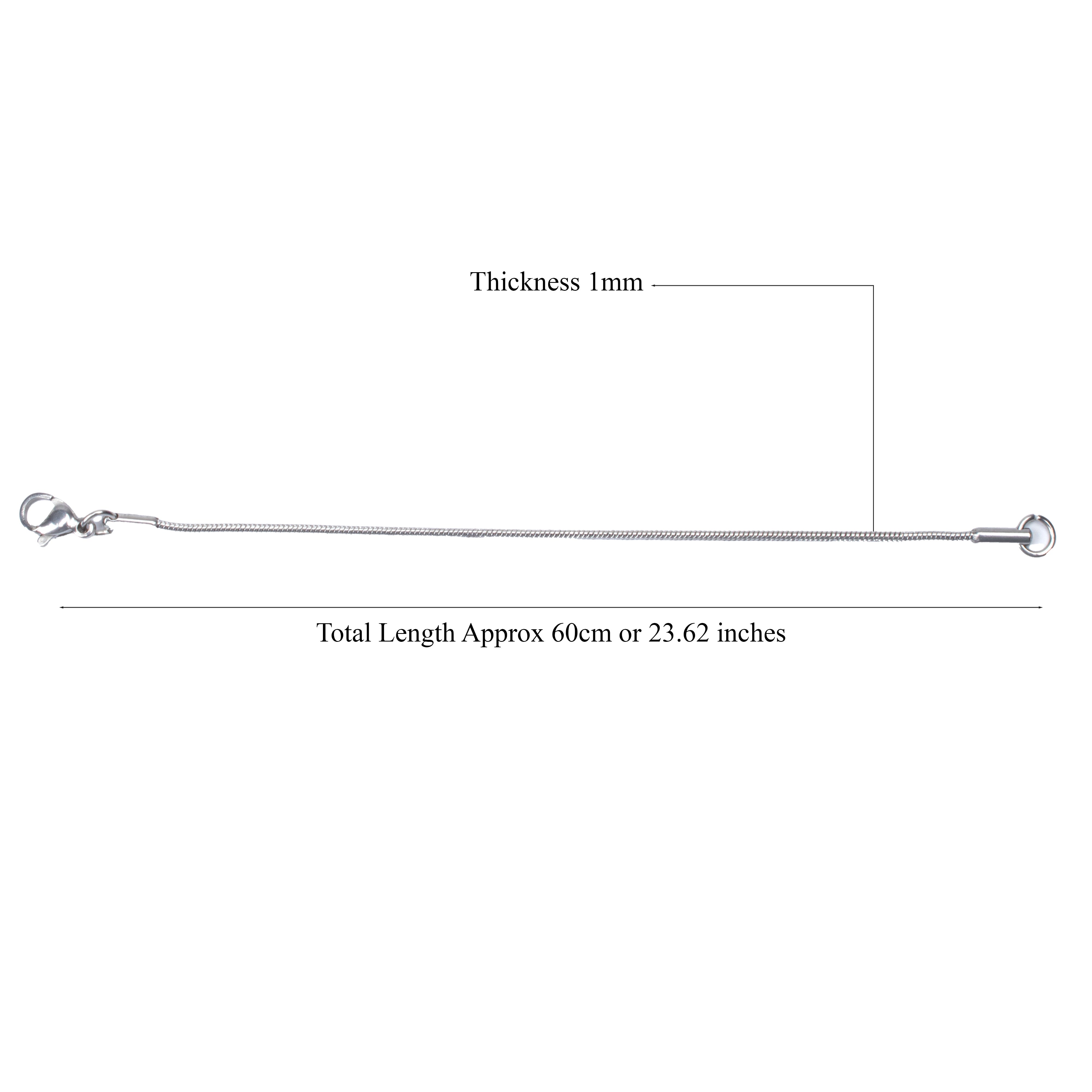 Ready-to-Wear Round Chain Steel 1mm 60cm 1pc