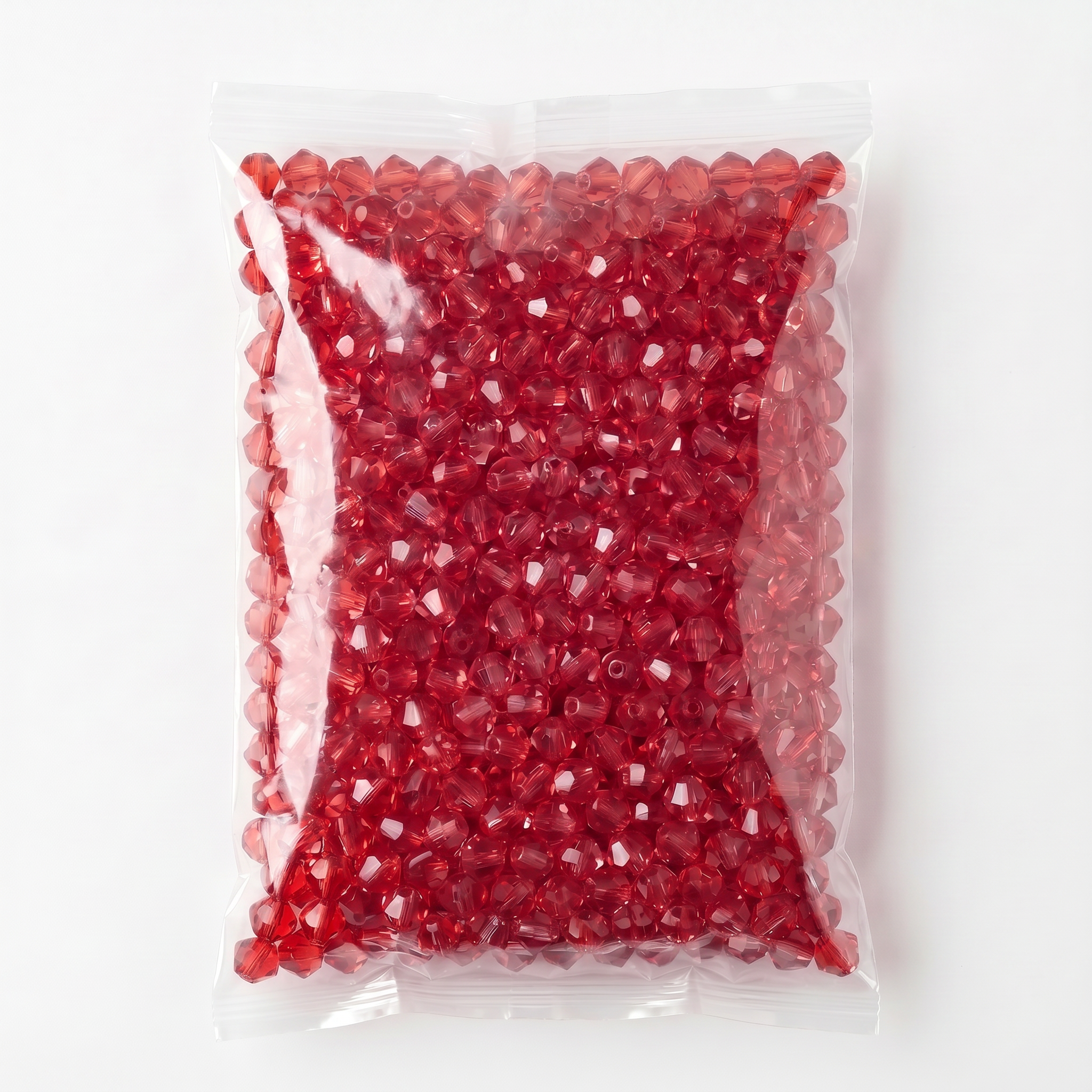 Acrylic Beads Faceted Crystal Red 500grm