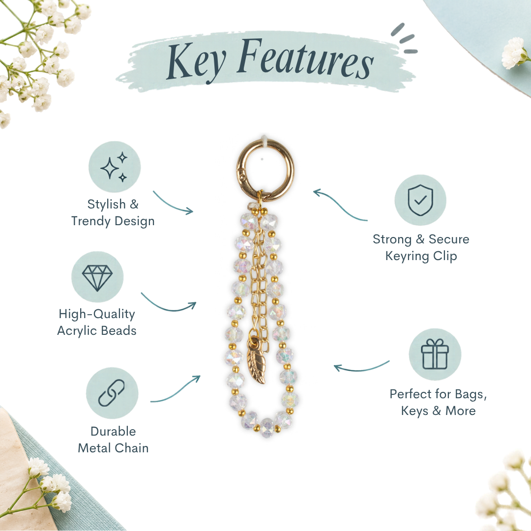 Handmade Bag Charm Crystal Flutter 1pc