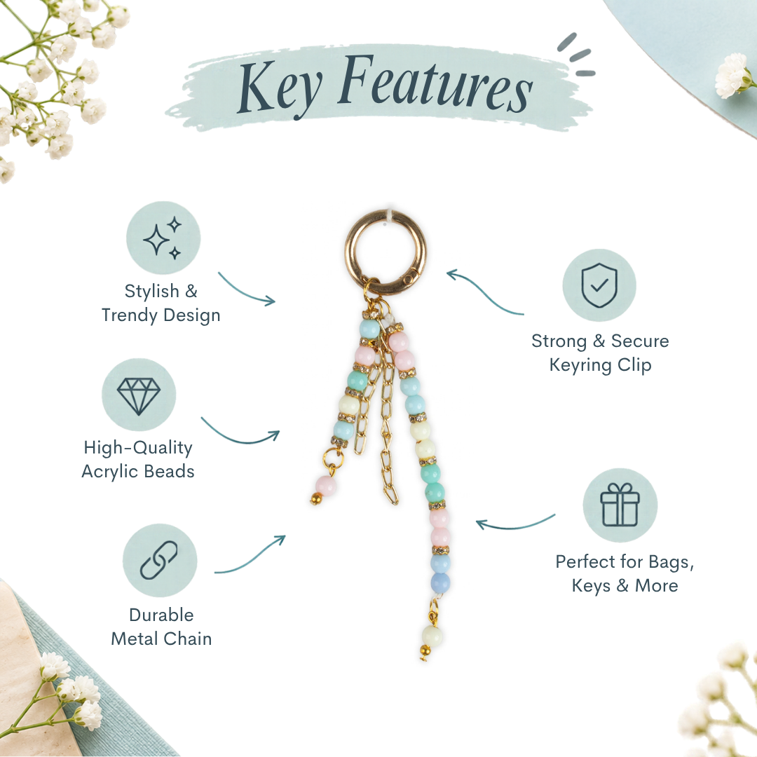 Handmade Bag Charm Sky Rose 1pc
