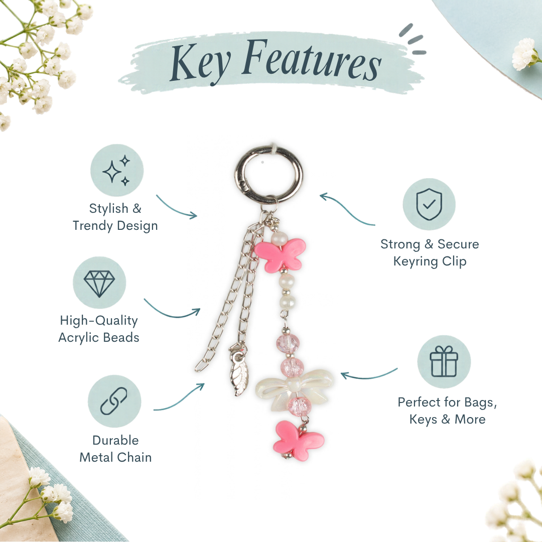 Handmade Bag Charm Tropical Flutter 1pc