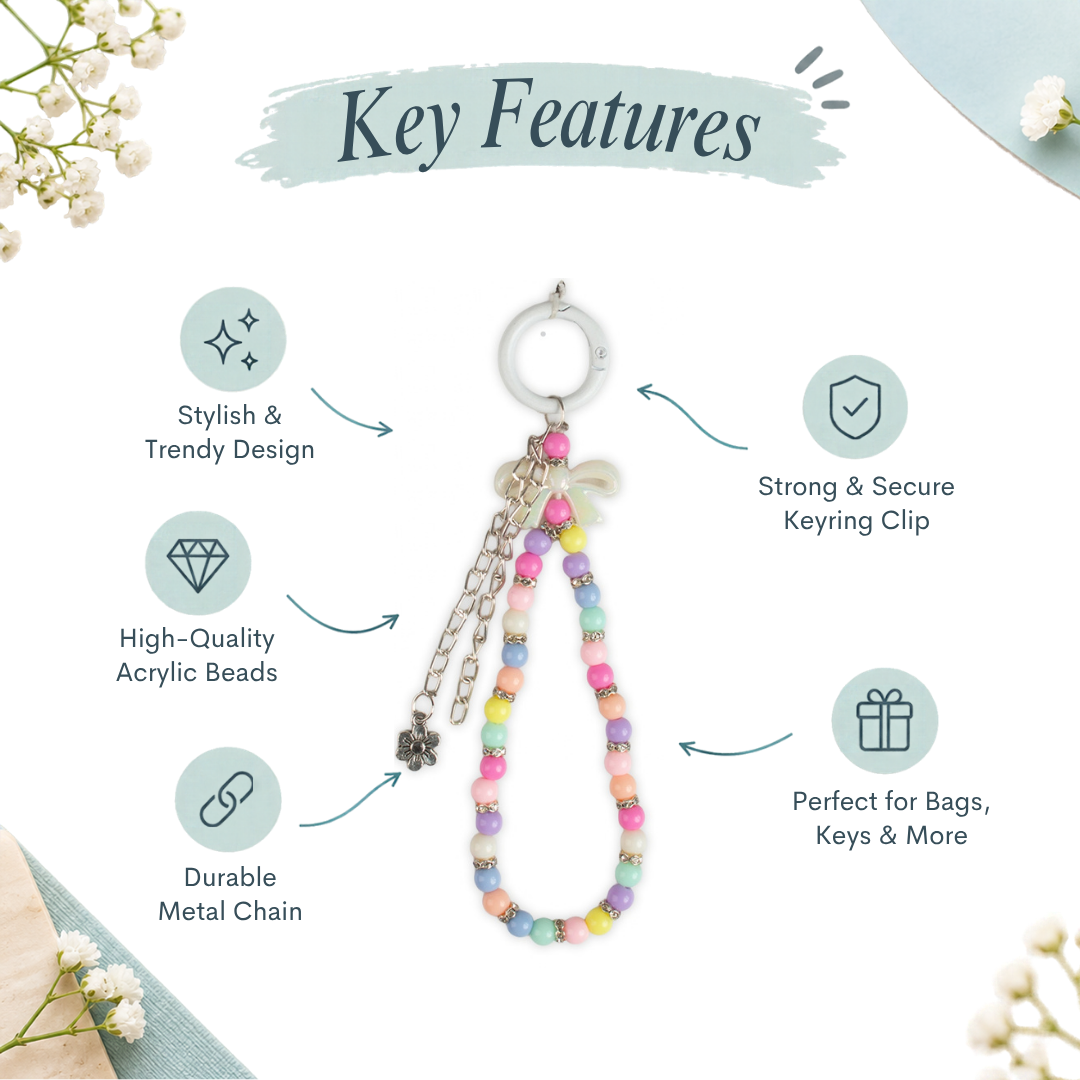 Handmade Bag Charm Blooming Bow 1pc
