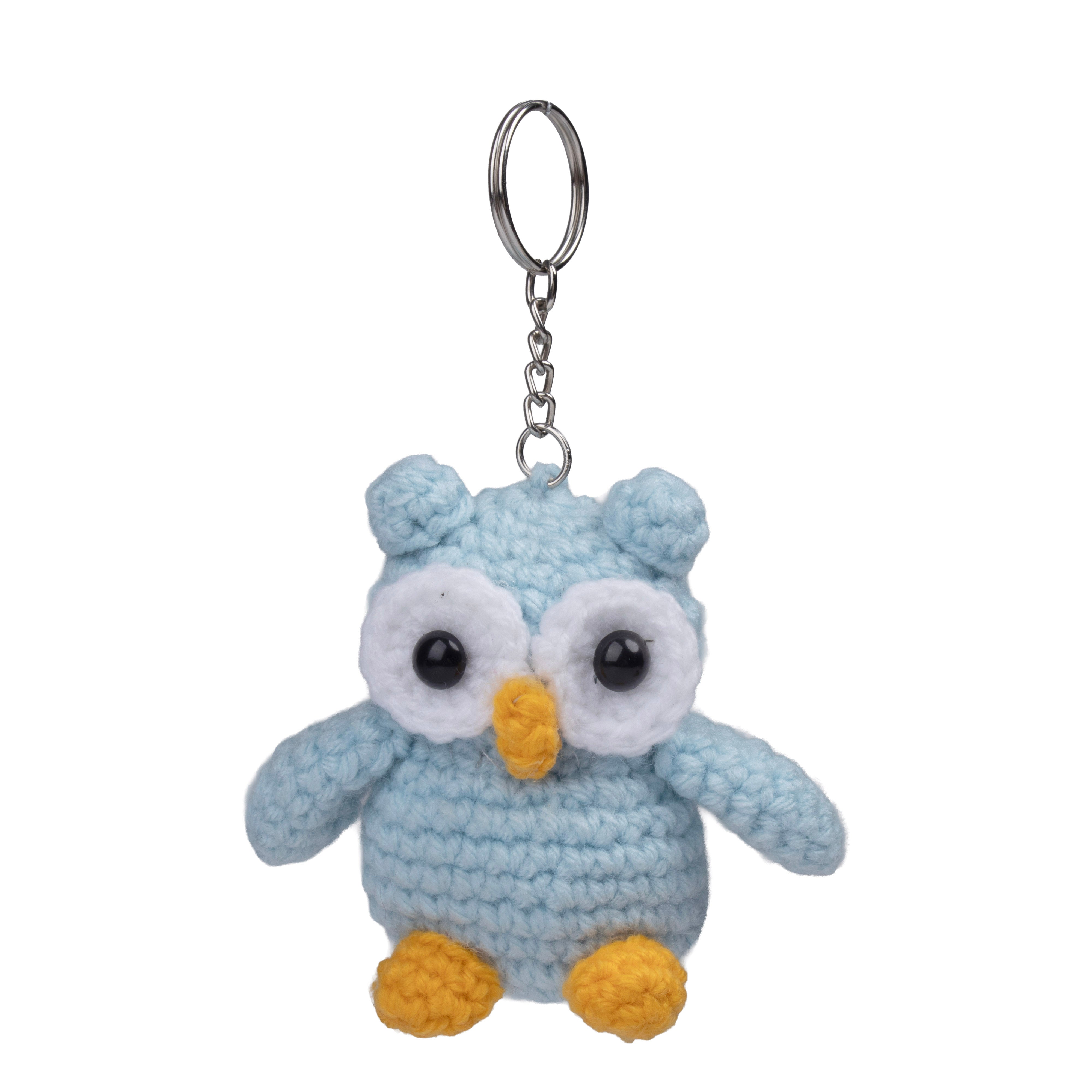 Crochet Keychain Owl Approx 4.3 X 2 X 3.75 inch 1pc