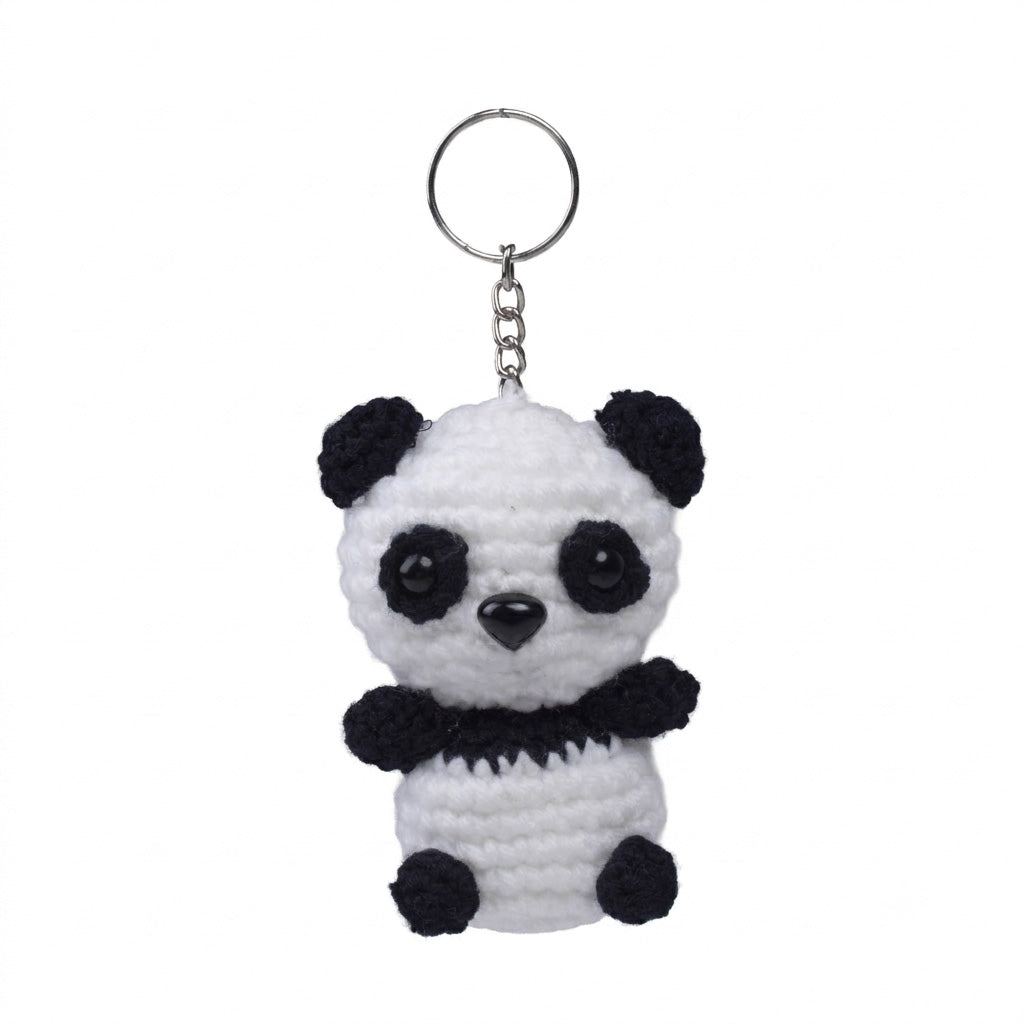 Crochet Keychain Panda Approx 2.6 X 2 X 4 inch 1pc