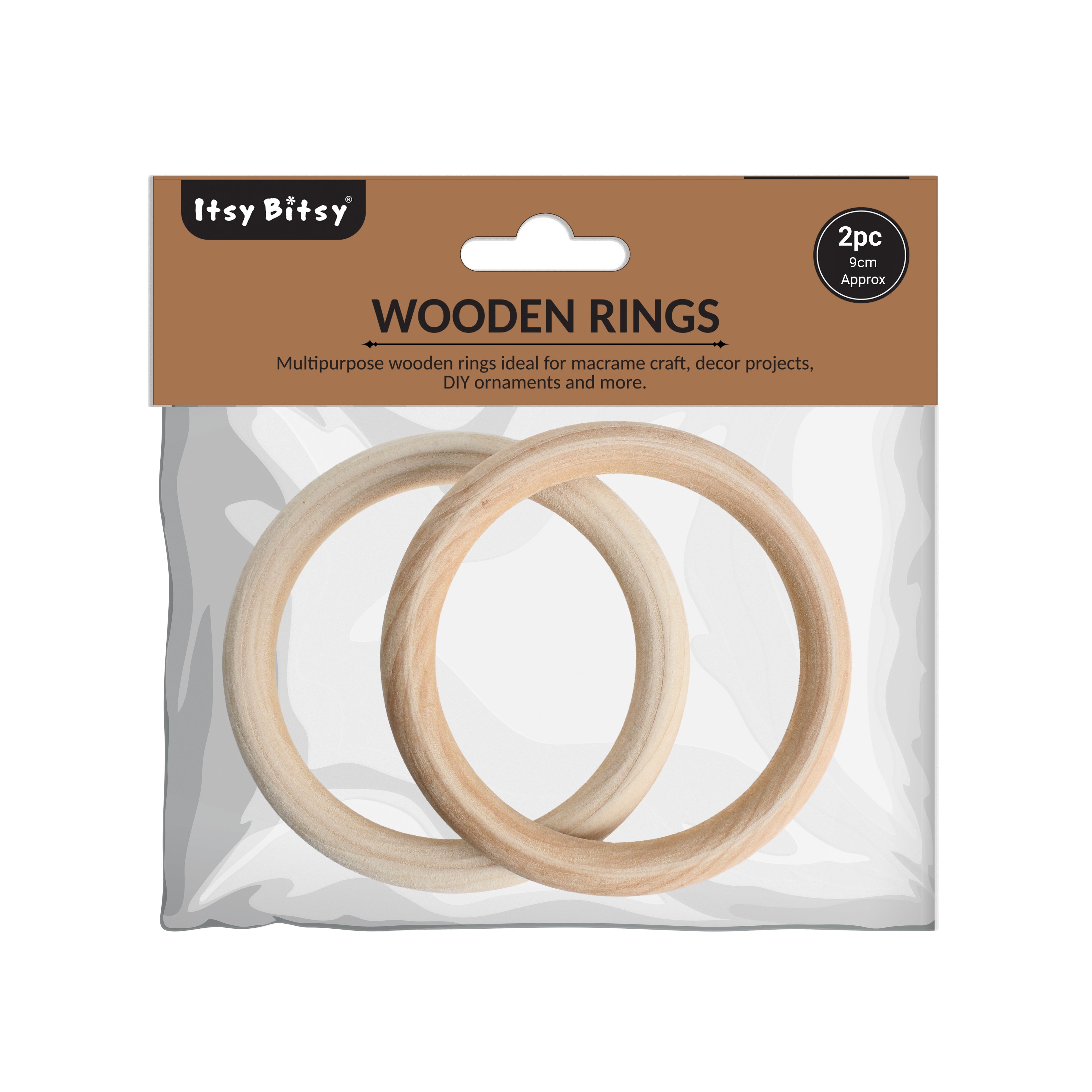 Wooden Ring 9cm Cream 2Pc