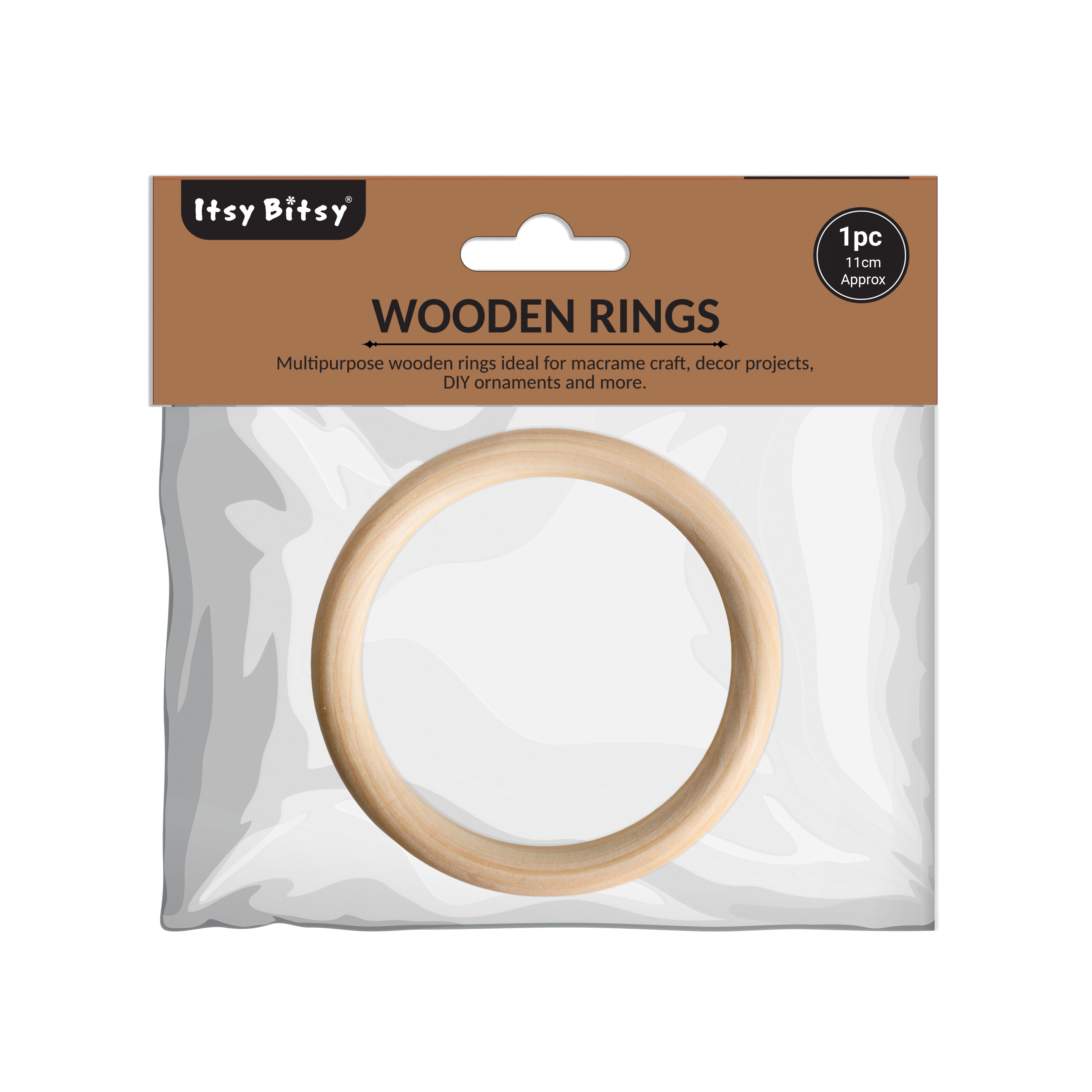 Wooden Ring 11cm Cream 1Pc