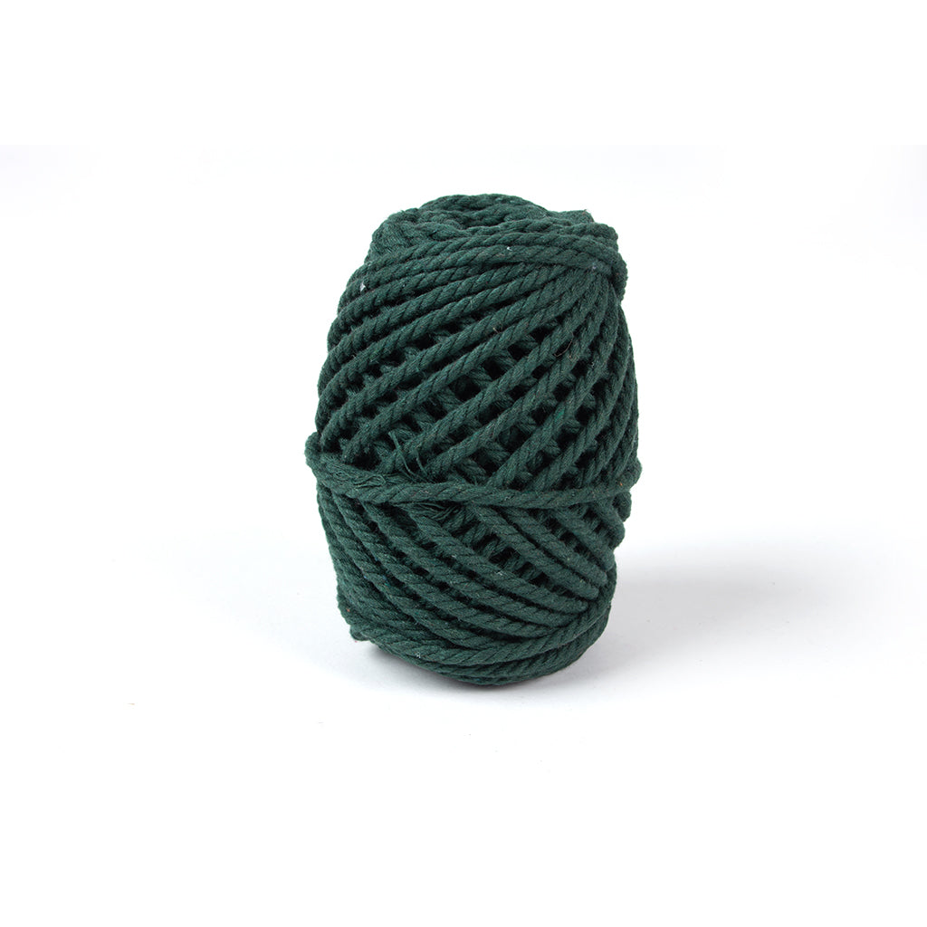 Cotton Twisted Cord Forest Green 3mm 3Ply 25Mtr Roll