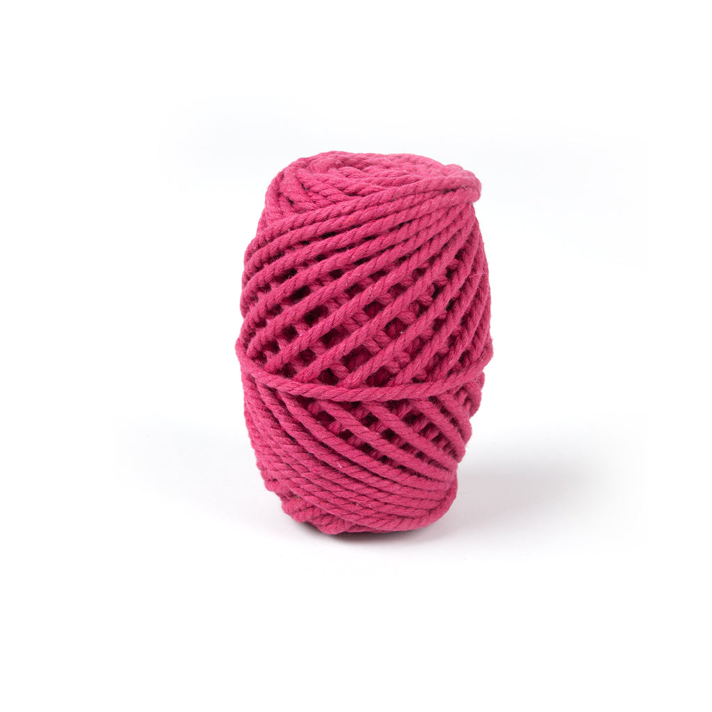 Cotton Twisted Cord Hot Pink 3mm 3Ply 25Mtr Roll