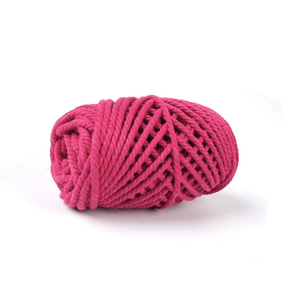 Cotton Twisted Cord Hot Pink 3mm 3Ply 25Mtr Roll