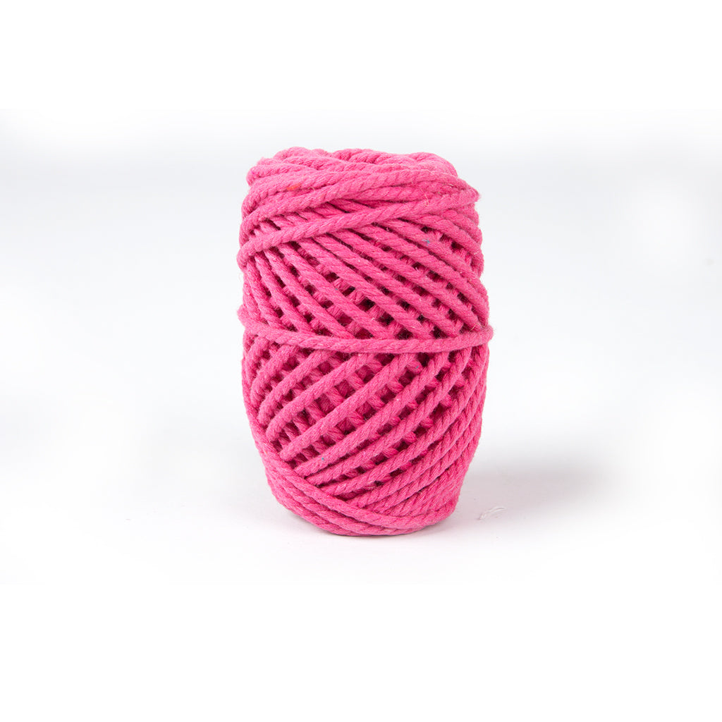 Cotton Twisted Cord Barbie Pink 3mm 3Ply 25Mtr Roll