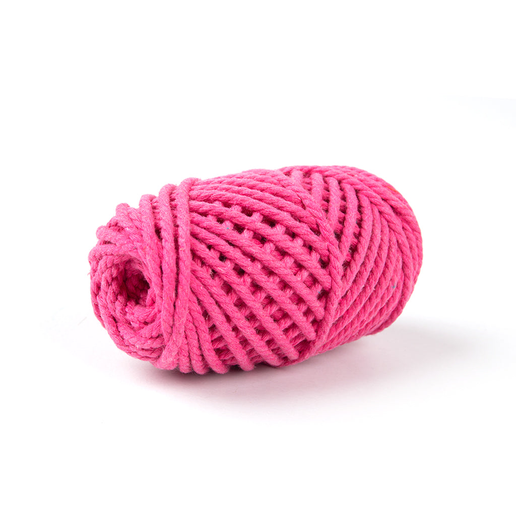 Cotton Twisted Cord Barbie Pink 3mm 3Ply 25Mtr Roll