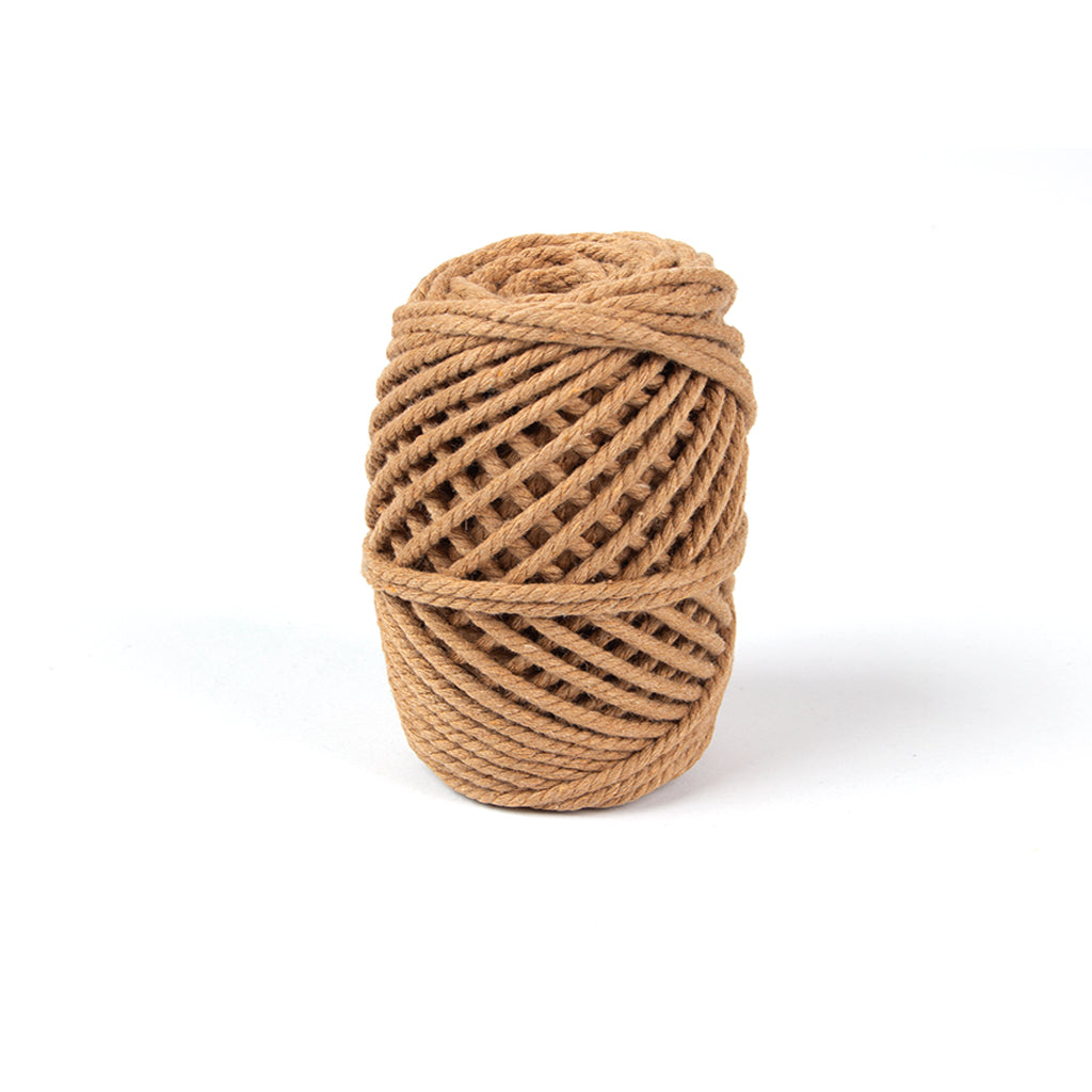 Cotton Twisted Cord Camel 3mm 3Ply 25Mtr Roll