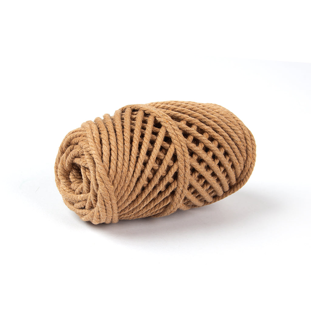 Cotton Twisted Cord Camel 3mm 3Ply 25Mtr Roll