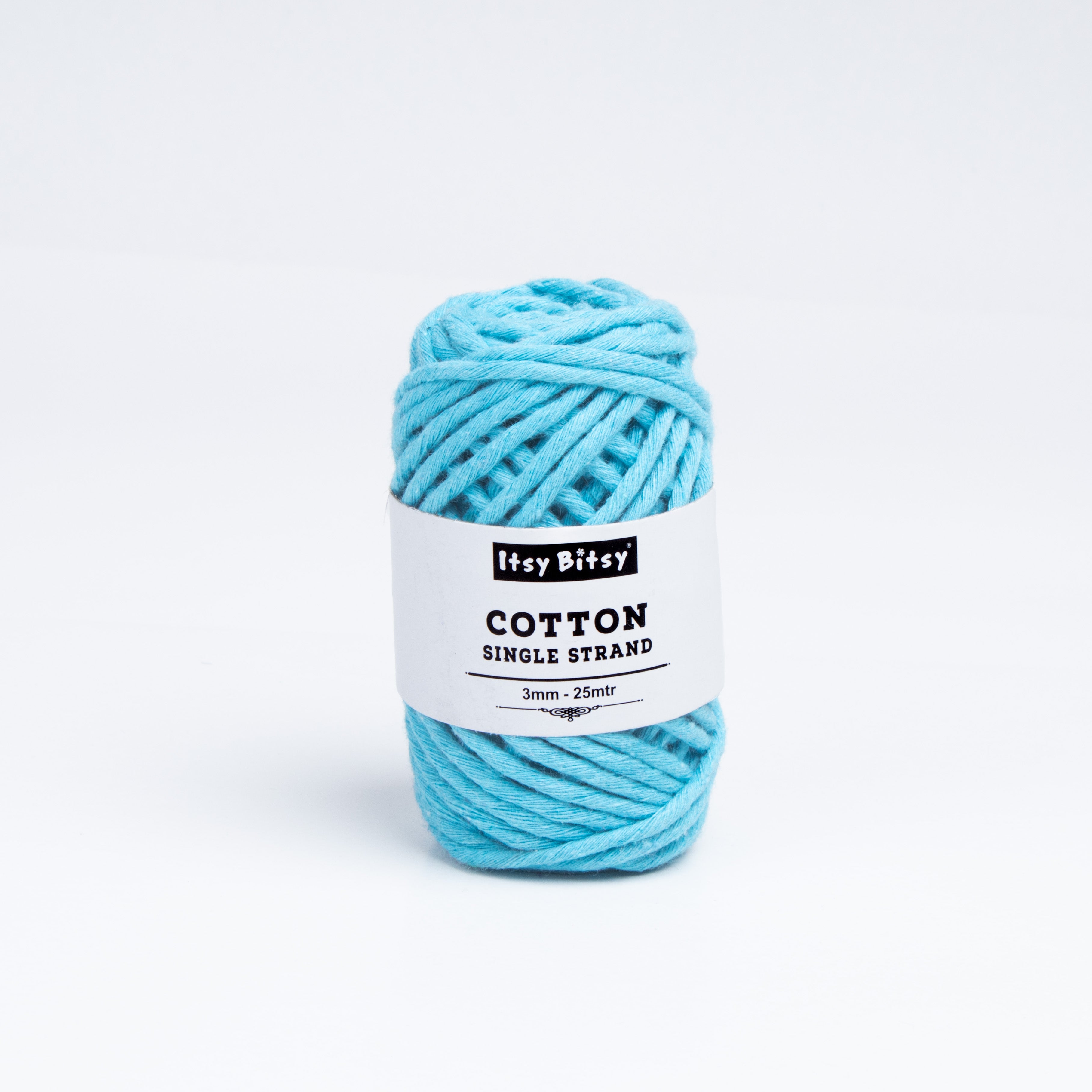 Cotton Single Strand Firozi 3mm 25Mtr Roll