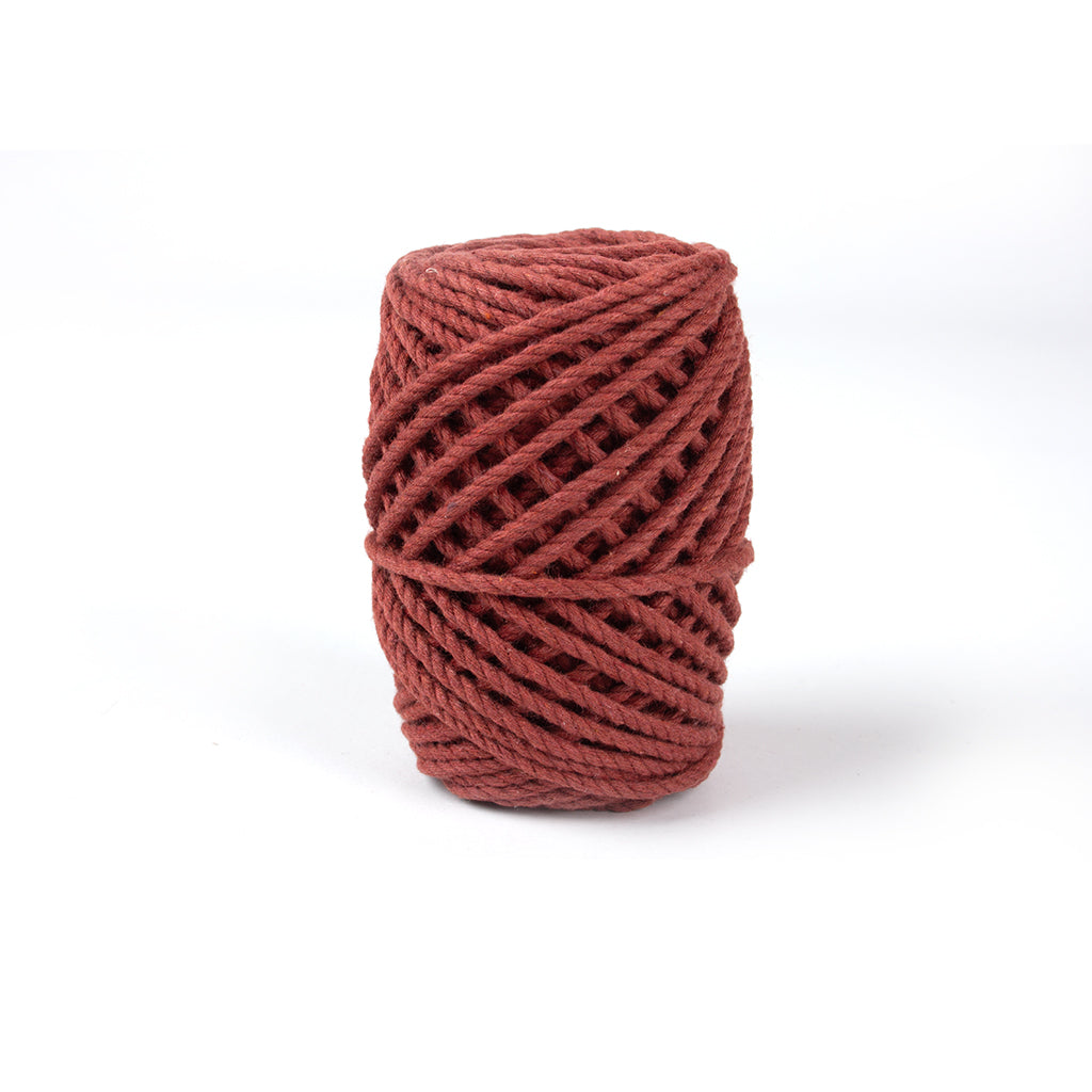 Cotton Twisted Cord Rust 3mm 3Ply 25Mtr Roll