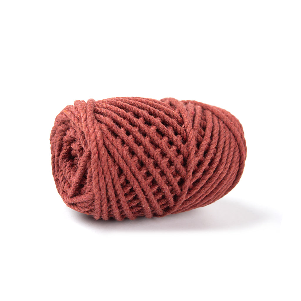 Cotton Twisted Cord Rust 3mm 3Ply 25Mtr Roll