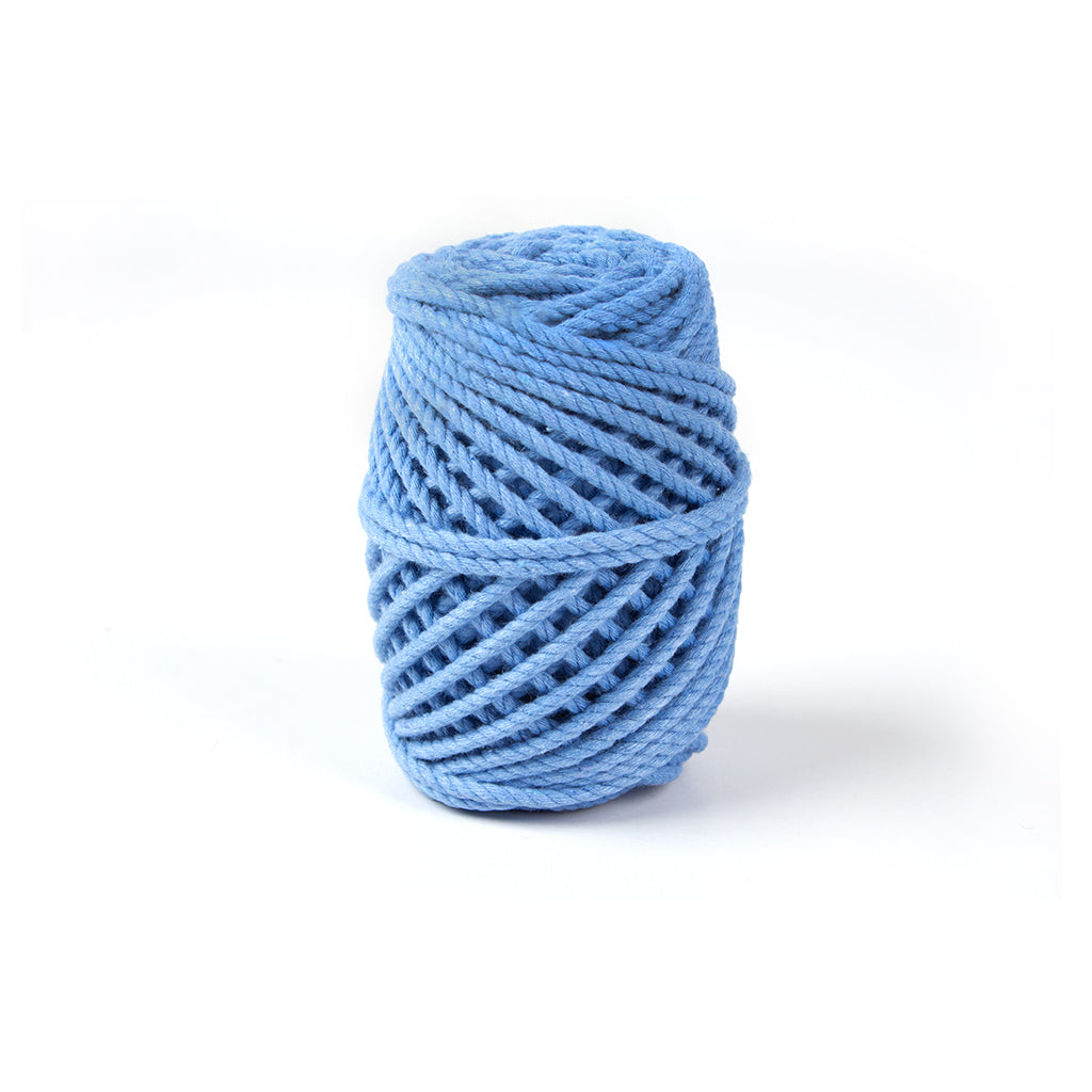 Cotton Twisted Cord Sky Blue 3mm 3Ply 25Mtr Roll