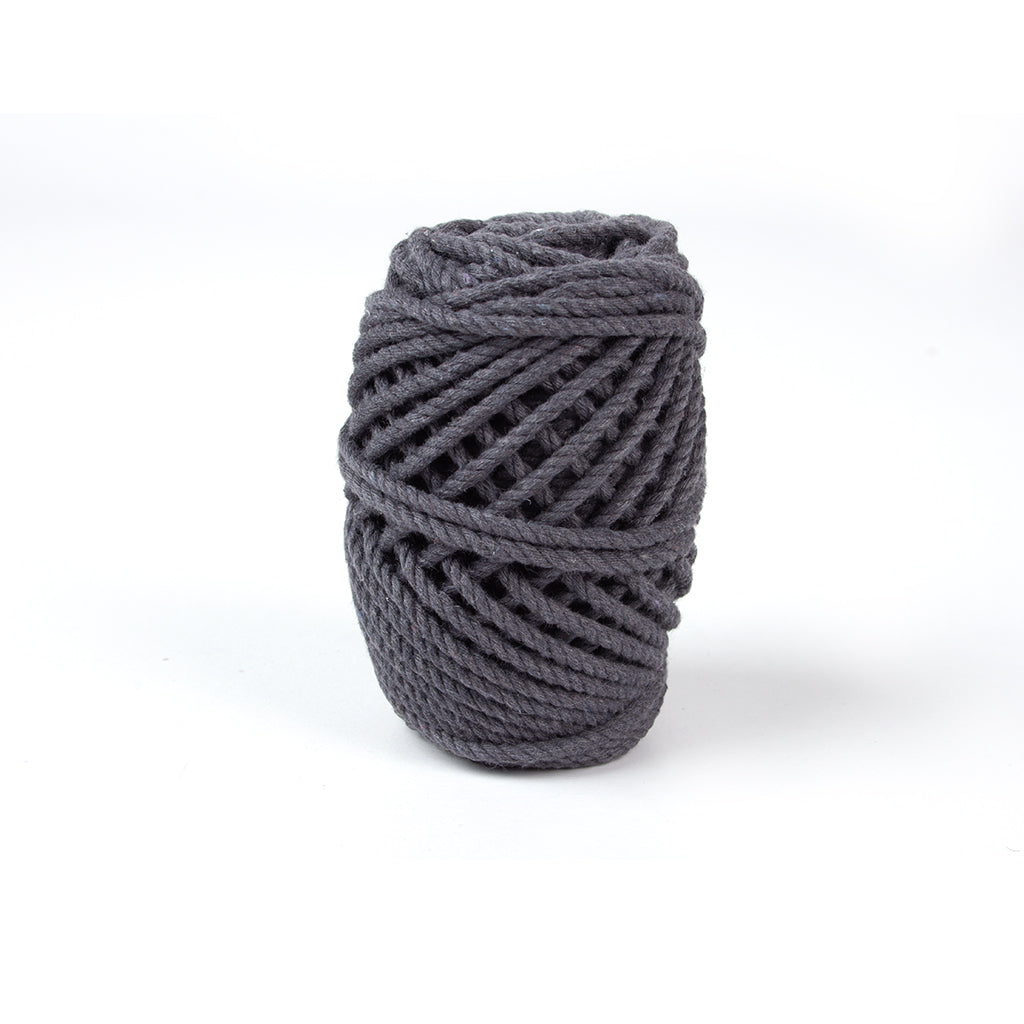 Cotton Twisted Cord Grey 3mm 3Ply 25Mtr Roll
