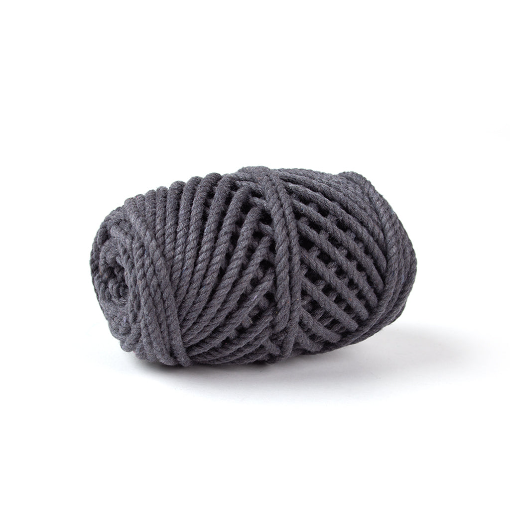 Cotton Twisted Cord Grey 3mm 3Ply 25Mtr Roll