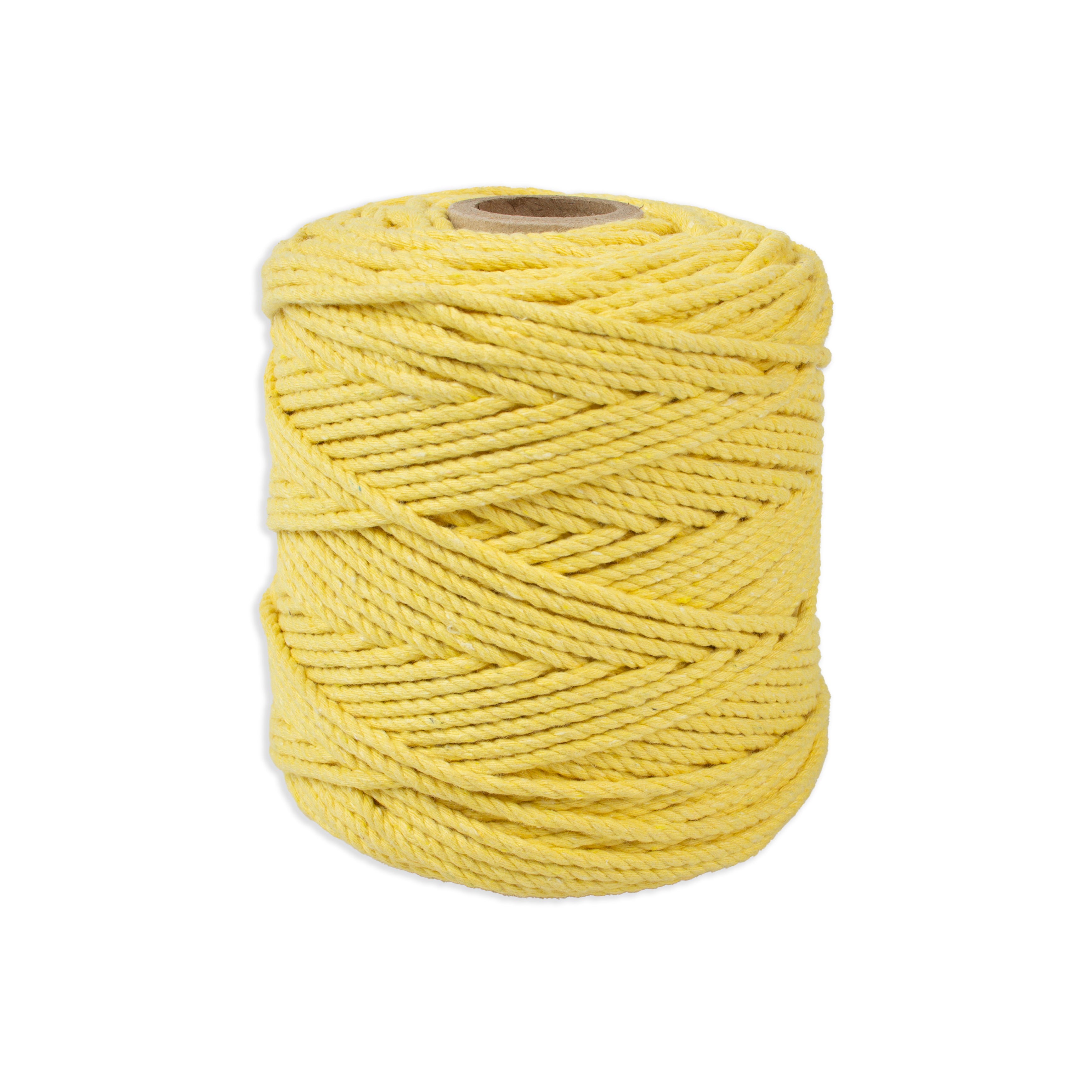 Cotton Twisted Cord Lemon Yellow 3mm 3 Ply 500gm Roll
