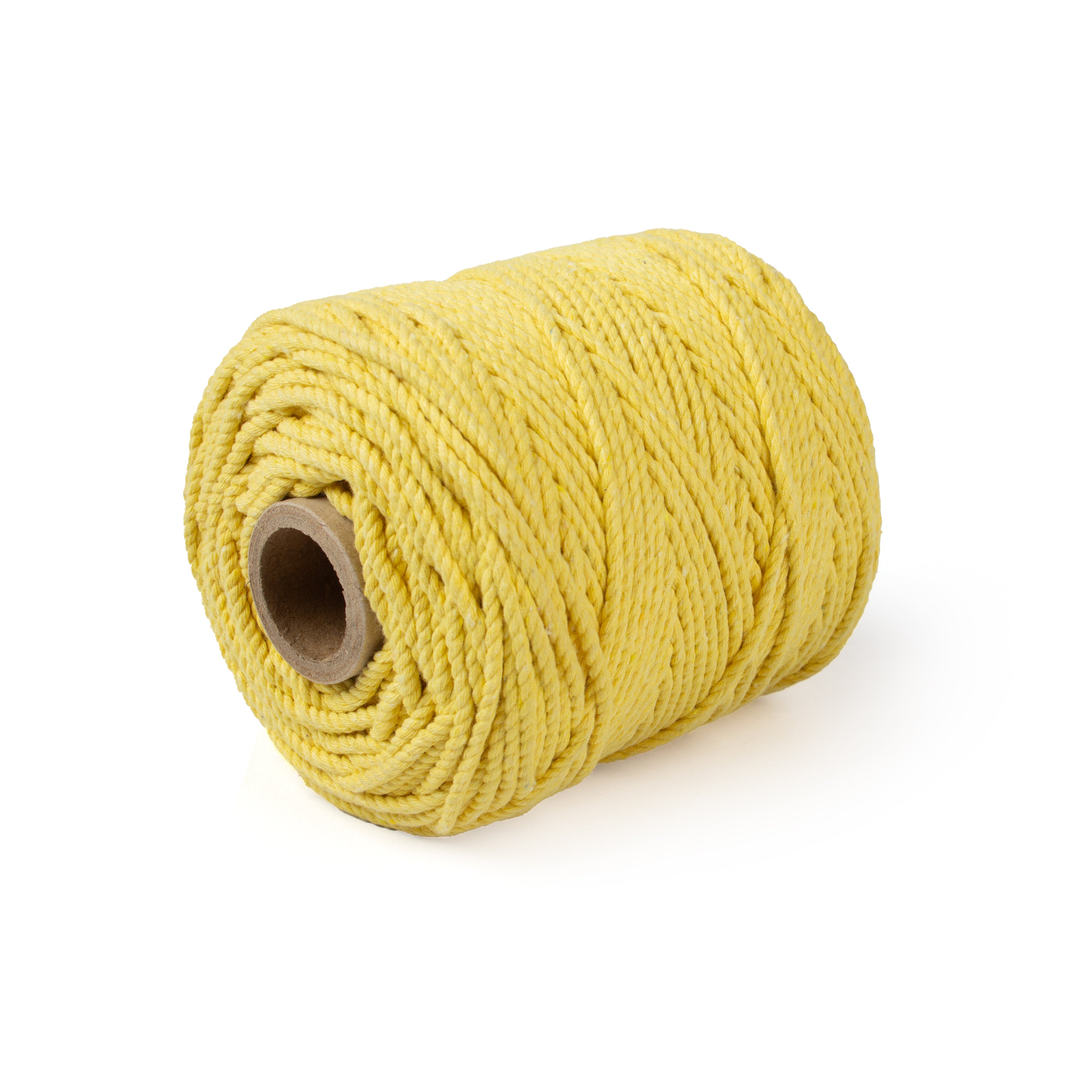 Cotton Twisted Cord Lemon Yellow 3mm 3 Ply 500gm Roll