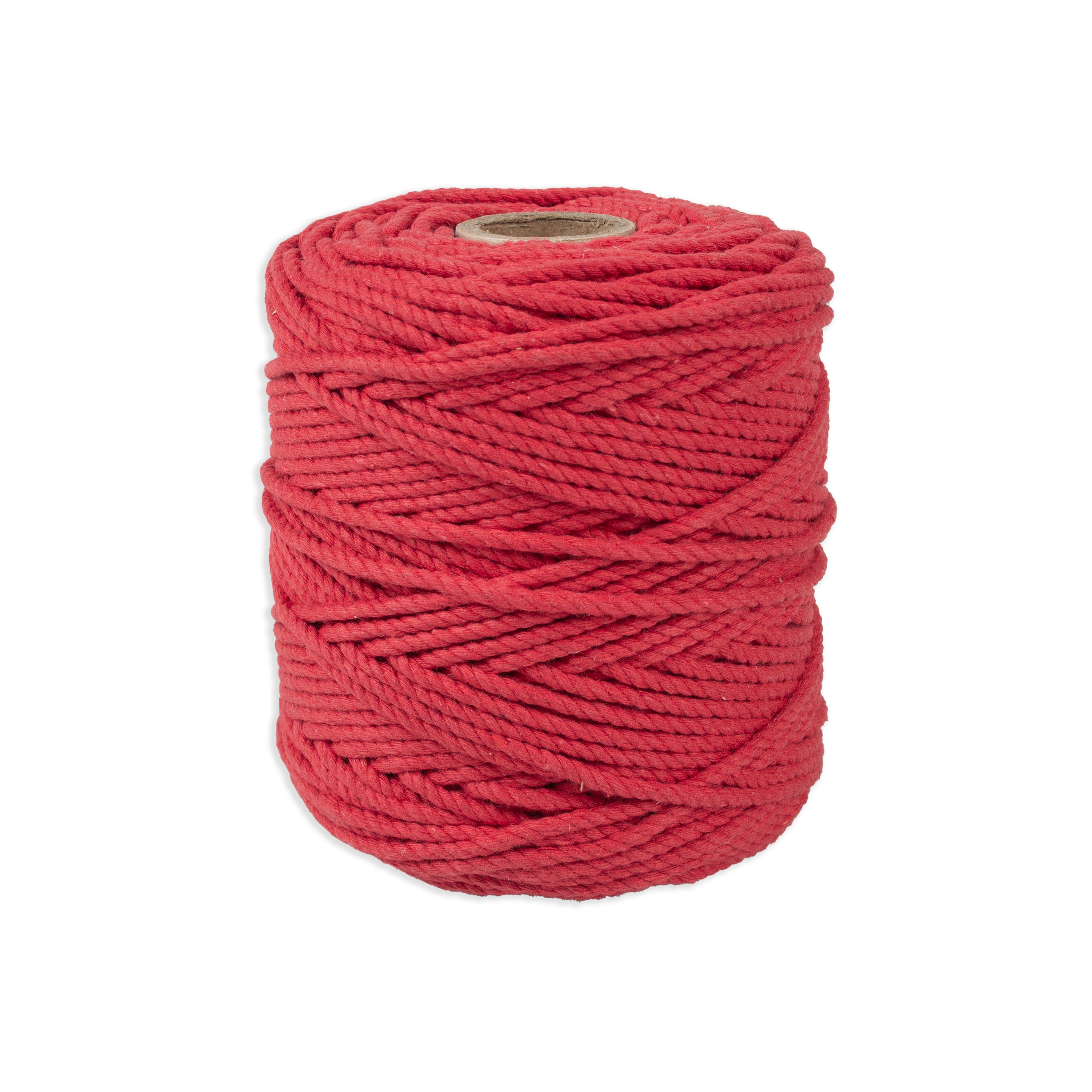 Cotton Twisted Cord Red 3mm 3 Ply 500gm Roll