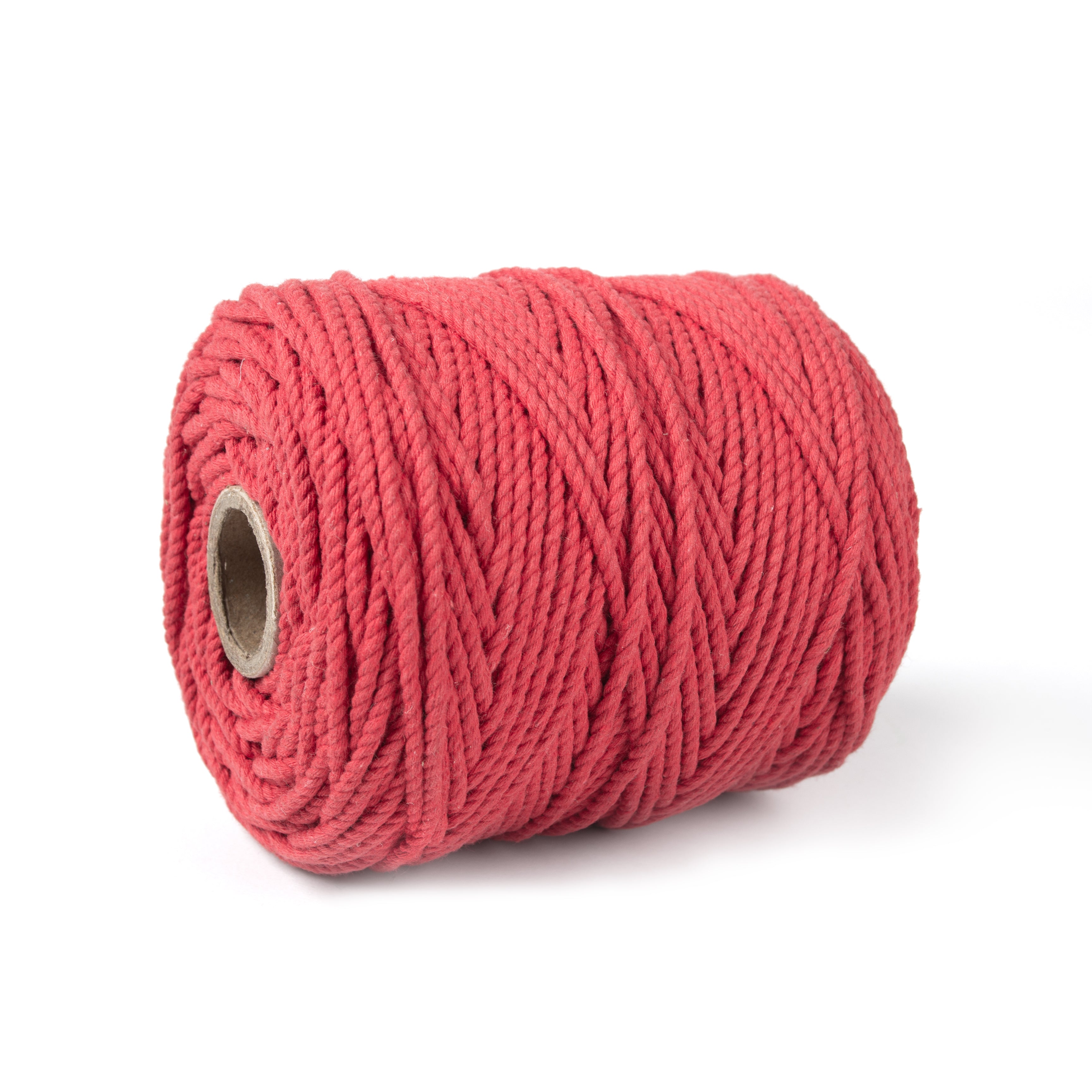 Cotton Twisted Cord Red 3mm 3 Ply 500gm Roll
