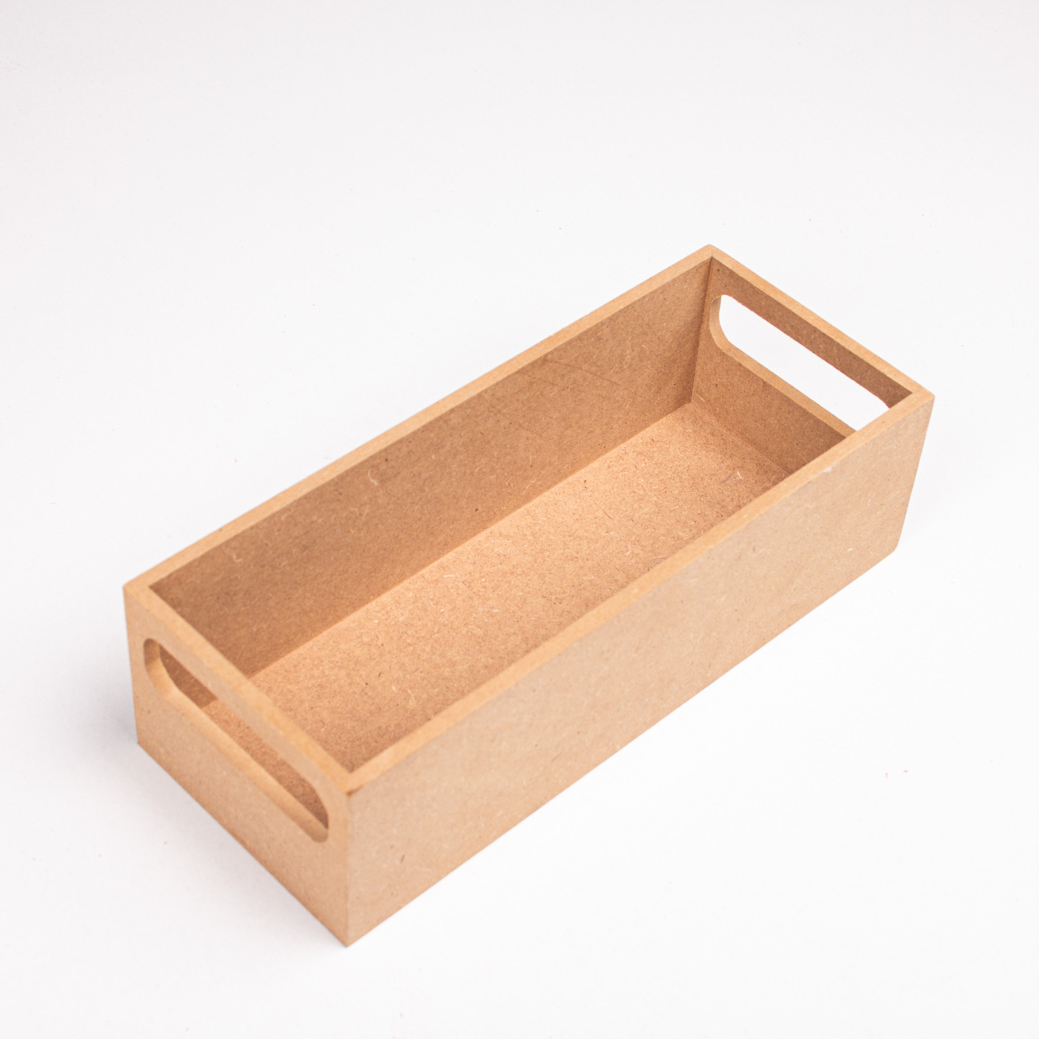MDF Tray With Handle Rectangular Big Approx L 9.84 X W 3.81 X H 2.83In 5Mm Thick 1 Pc