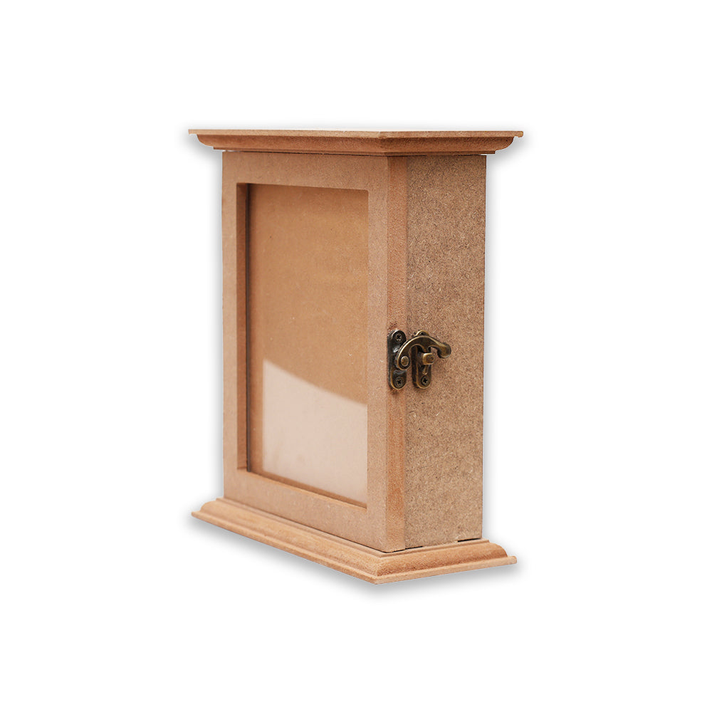 MDF Wall Key Holder 6 Hooks With Photo Frame Clear Acrylic Display 6 Hooks Metal Latch Approx L 6.88 X W 3.25 X H 8.11In 1 Pc