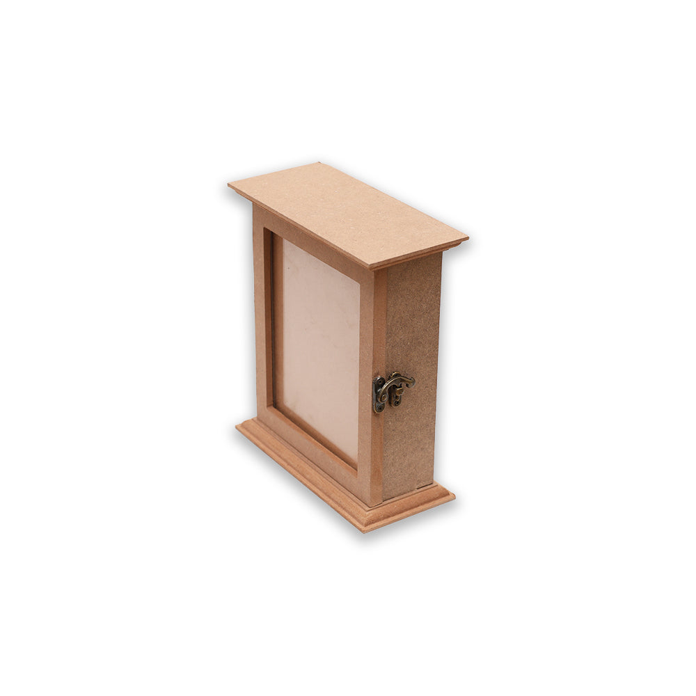 MDF Wall Key Holder 6 Hooks With Photo Frame Clear Acrylic Display 6 Hooks Metal Latch Approx L 6.88 X W 3.25 X H 8.11In 1 Pc