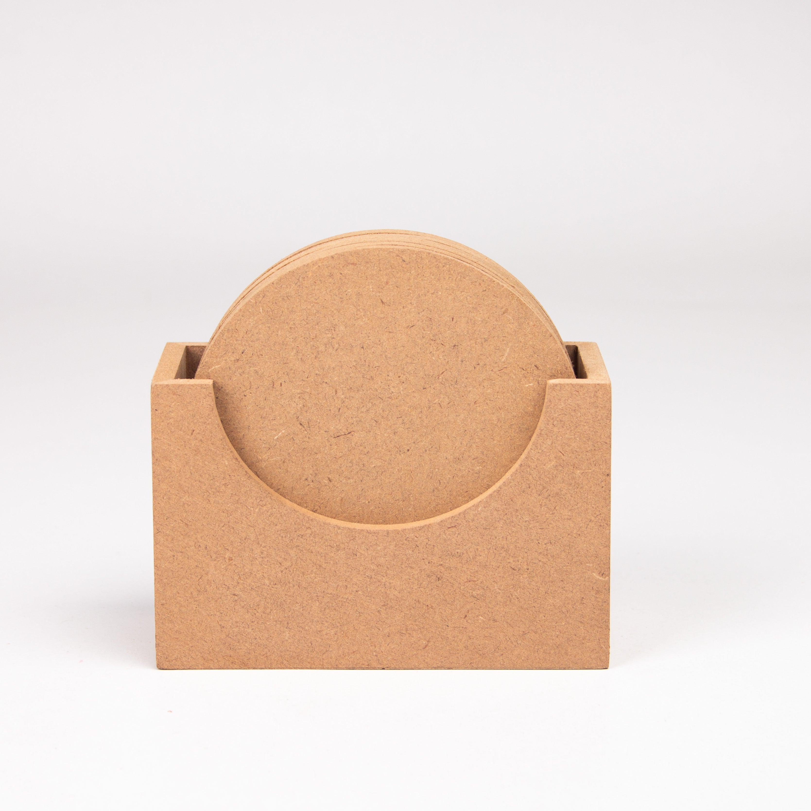 MDF Coaster Round Set of 6 with Stand L4.5 X W2.5 X H3inch 5.5mm Thick 1pc