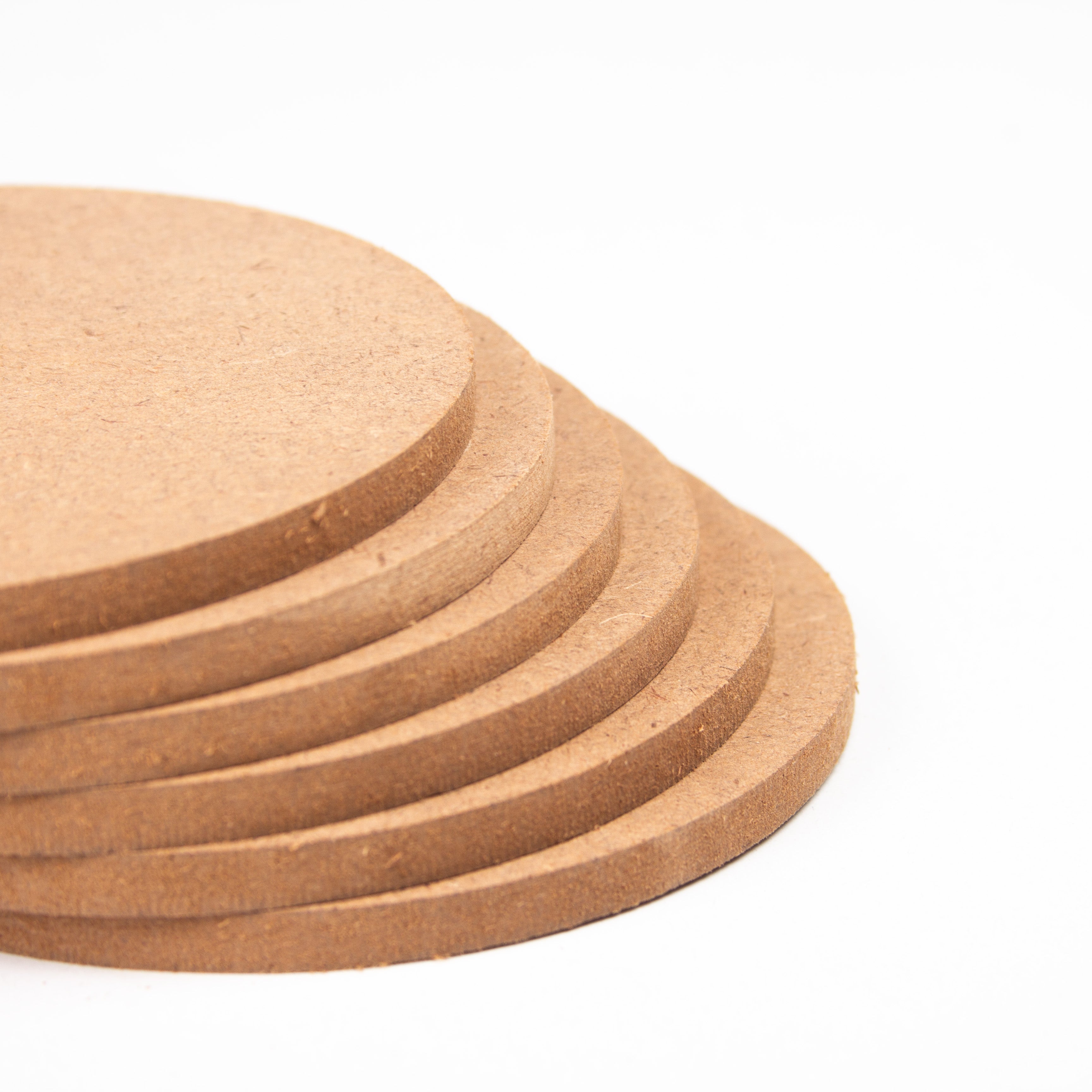 MDF Coaster Round Set of 6 with Stand L4.5 X W2.5 X H3inch 5.5mm Thick 1pc