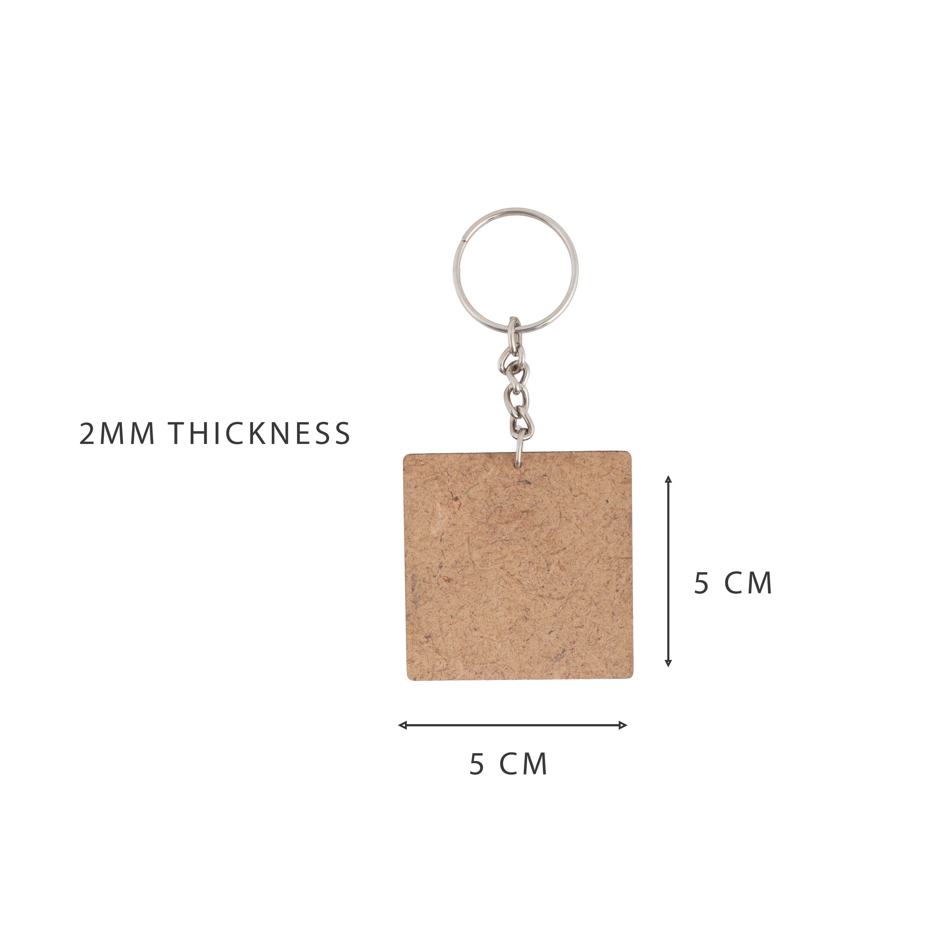 MDF Keychain Square 5 X5cm 2mm Thick 5pc