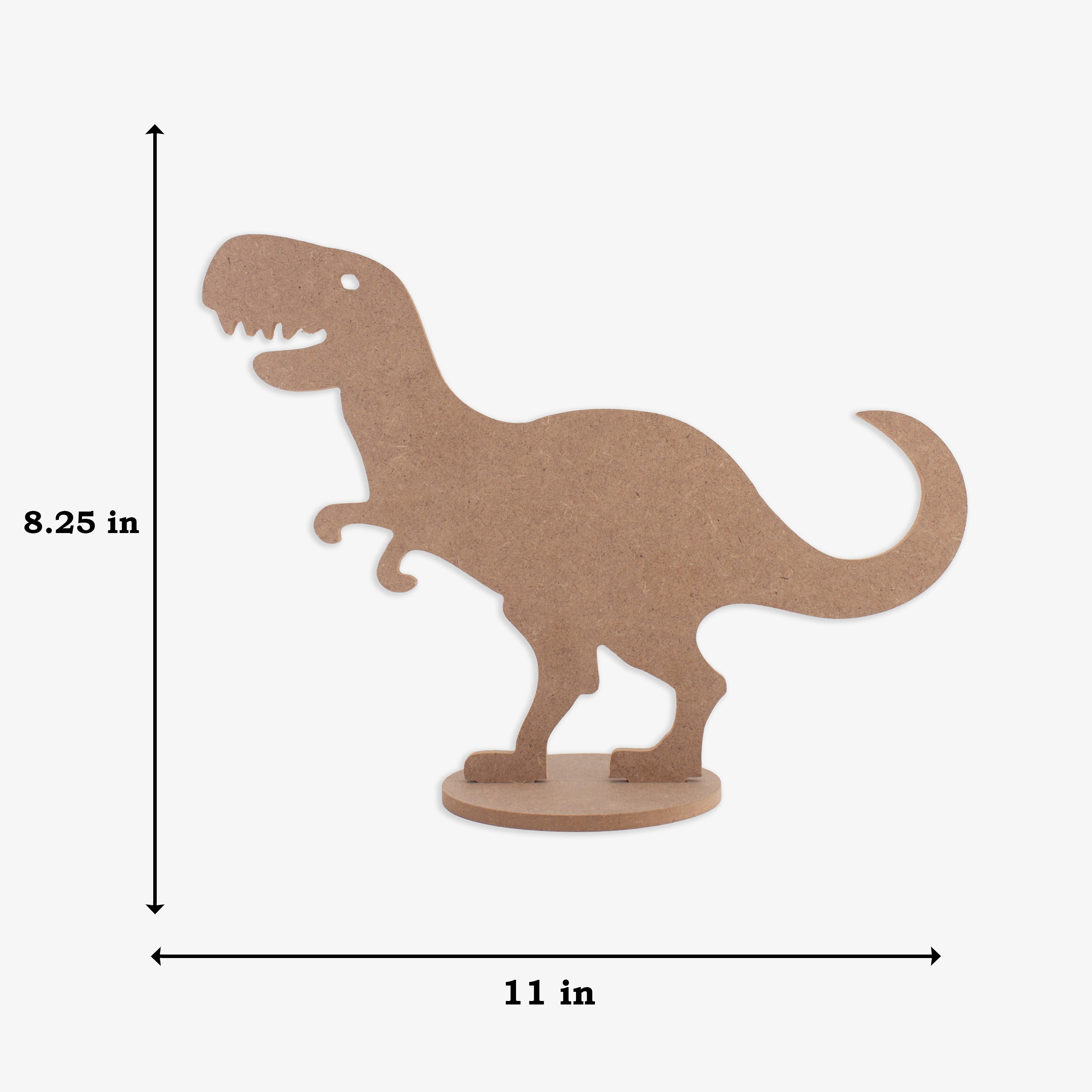 MDF Table Decor with Base Dinosaur W11 x H8.25inch Base 4inch Dia 5.5mm Thick 1 pc
