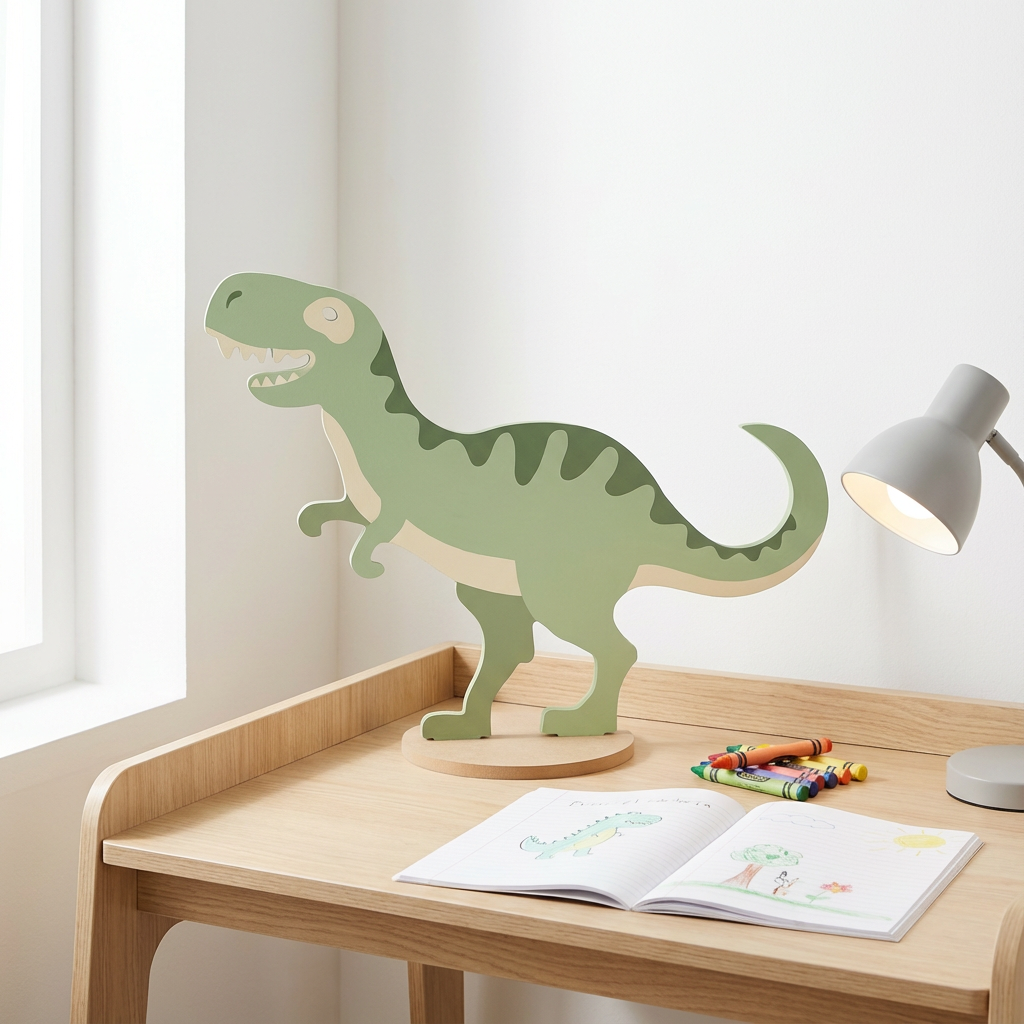 MDF Table Decor with Base Dinosaur W11 x H8.25inch Base 4inch Dia 5.5mm Thick 1 pc