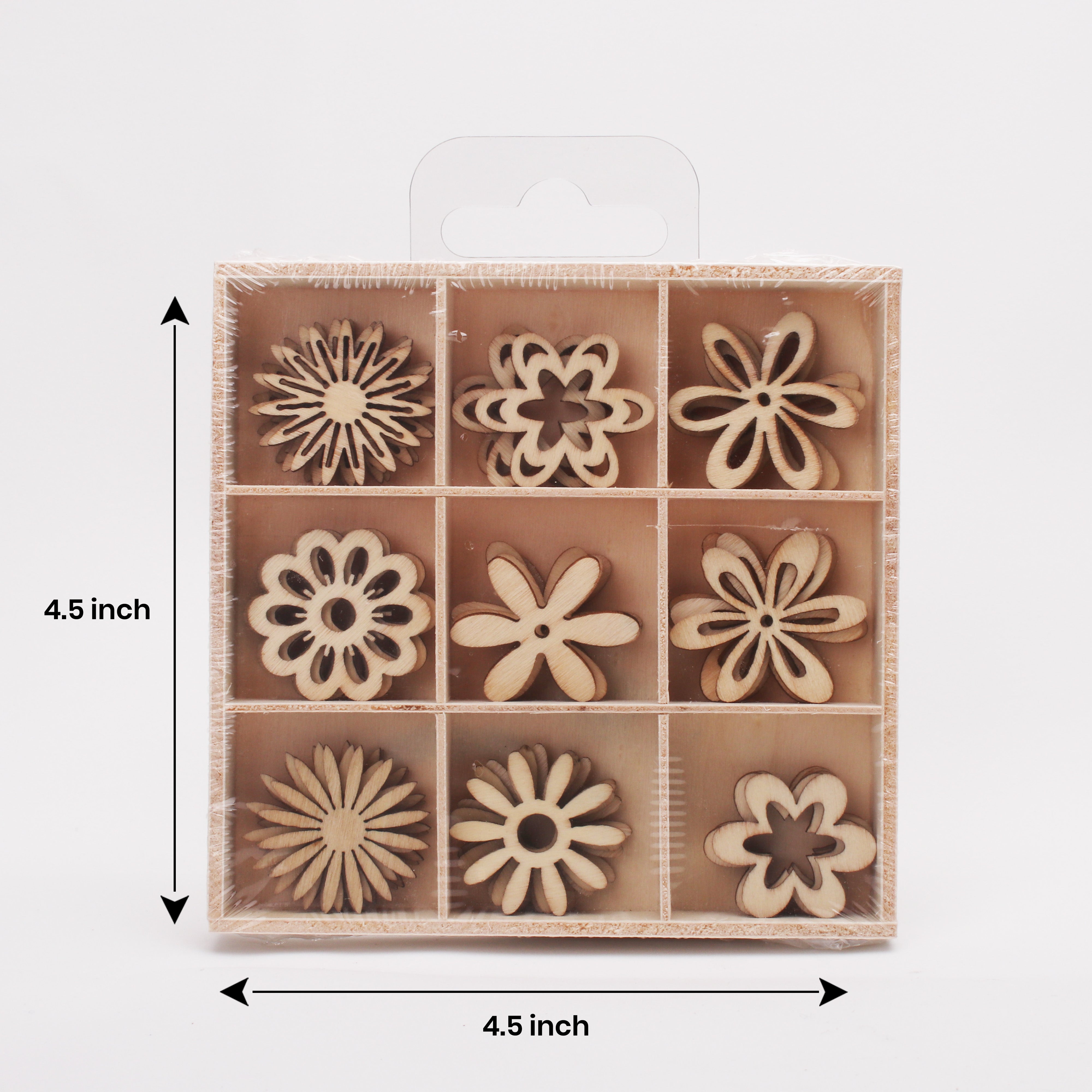 MDF Mini Flower Shapes 45pc