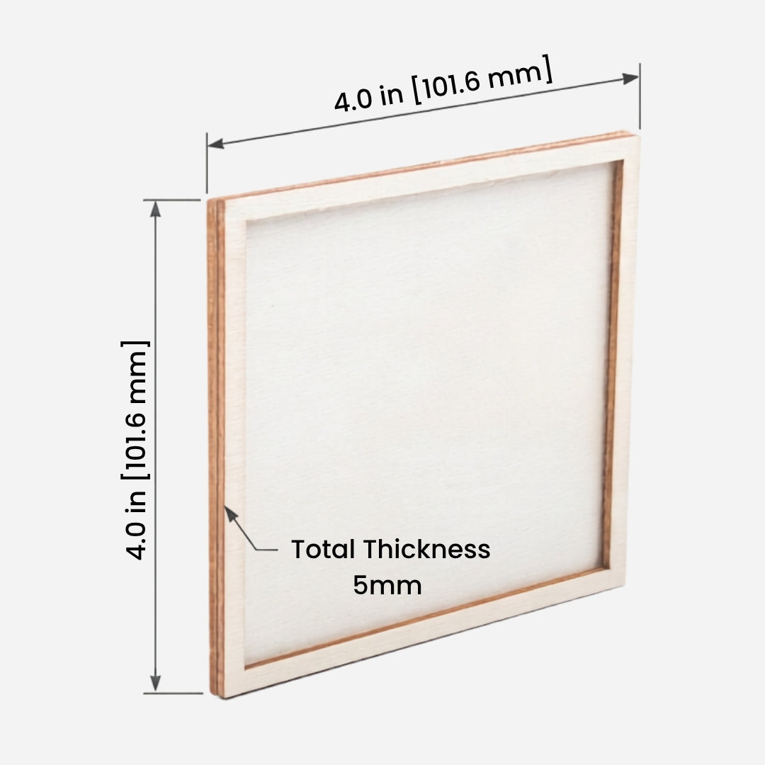 Birchwood Fillable Coaster Set 4 X 4inch Square 4pc