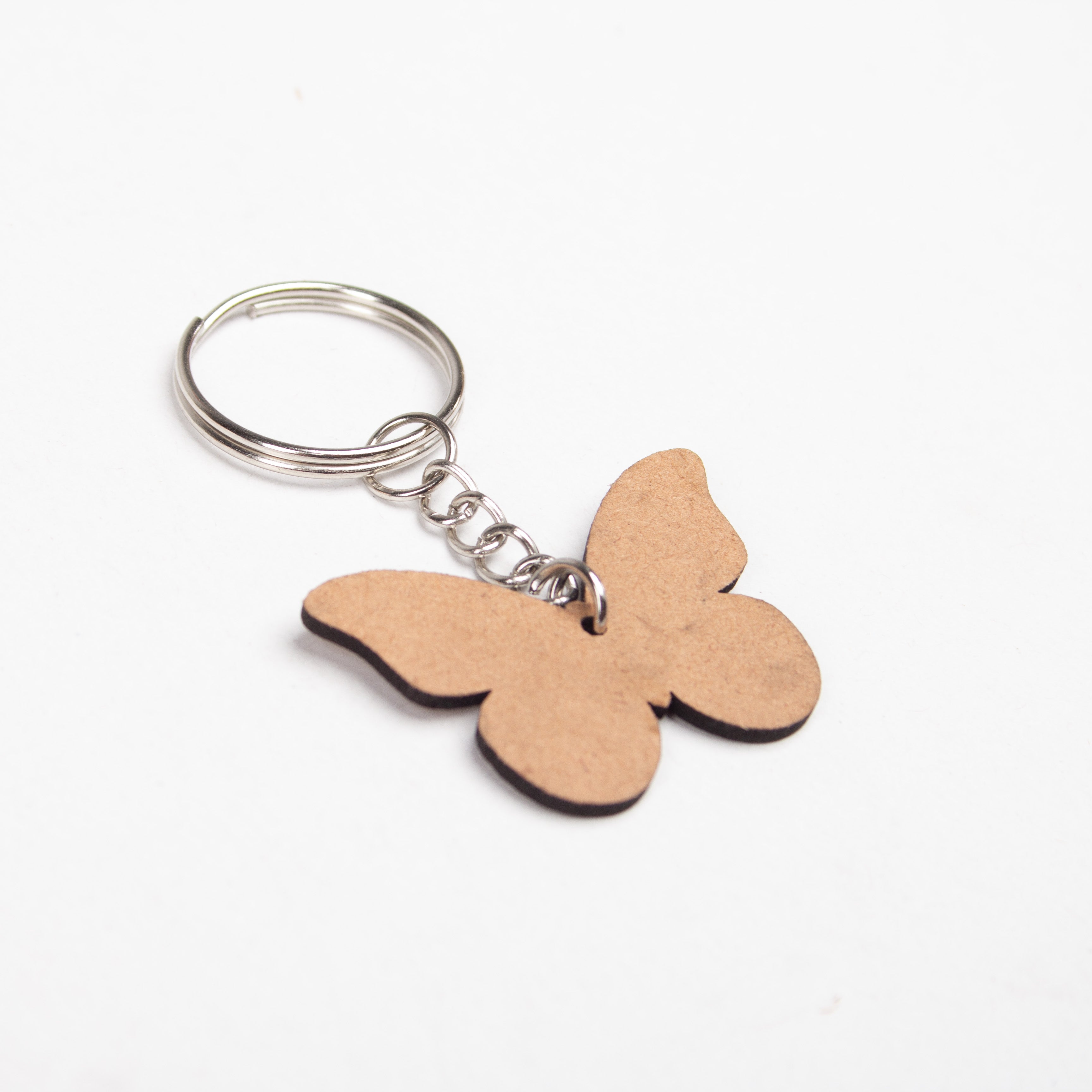 MDF Keychain Butterfly 5 X3.7cm 2mm Thick 5pc