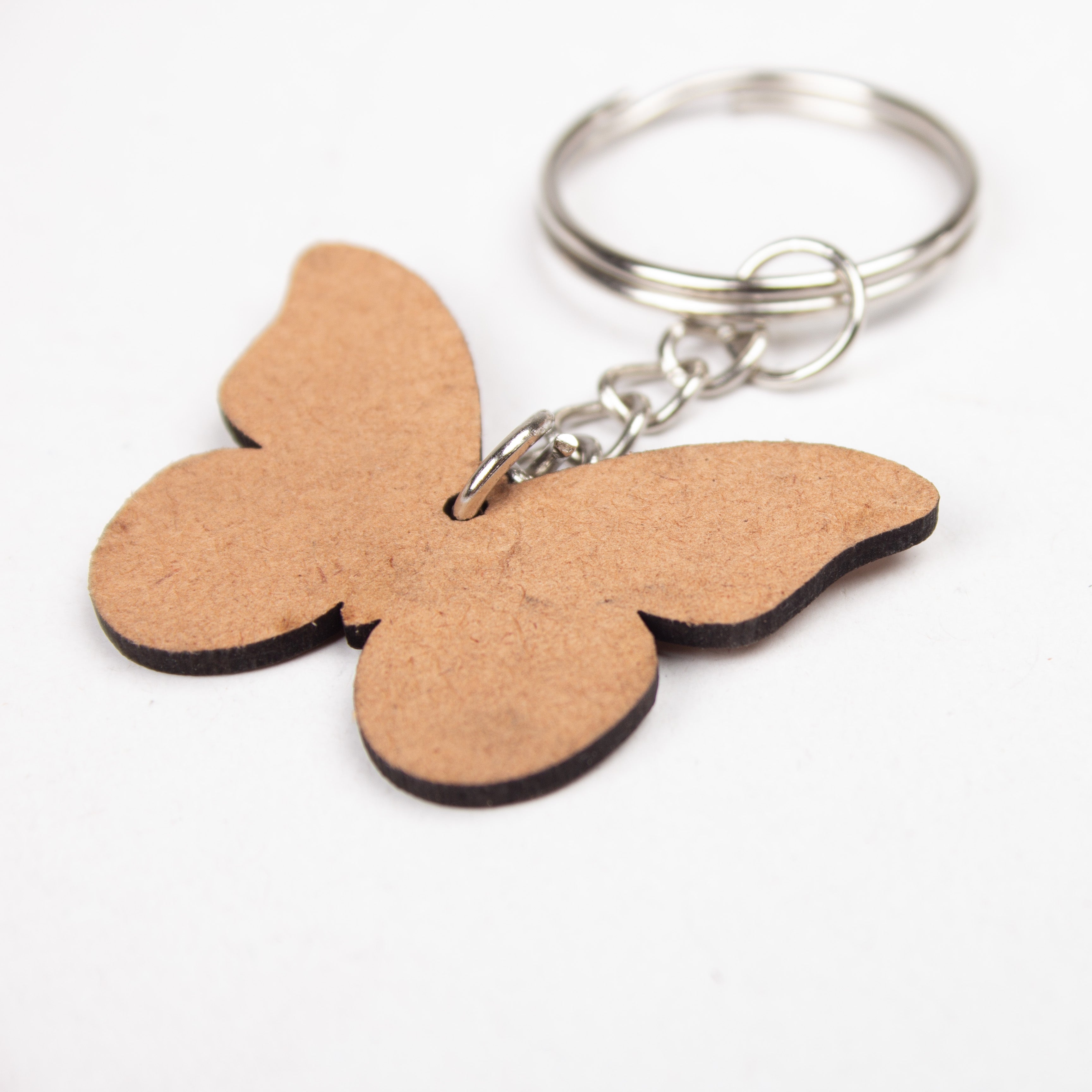 MDF Keychain Butterfly 5 X3.7cm 2mm Thick 5pc