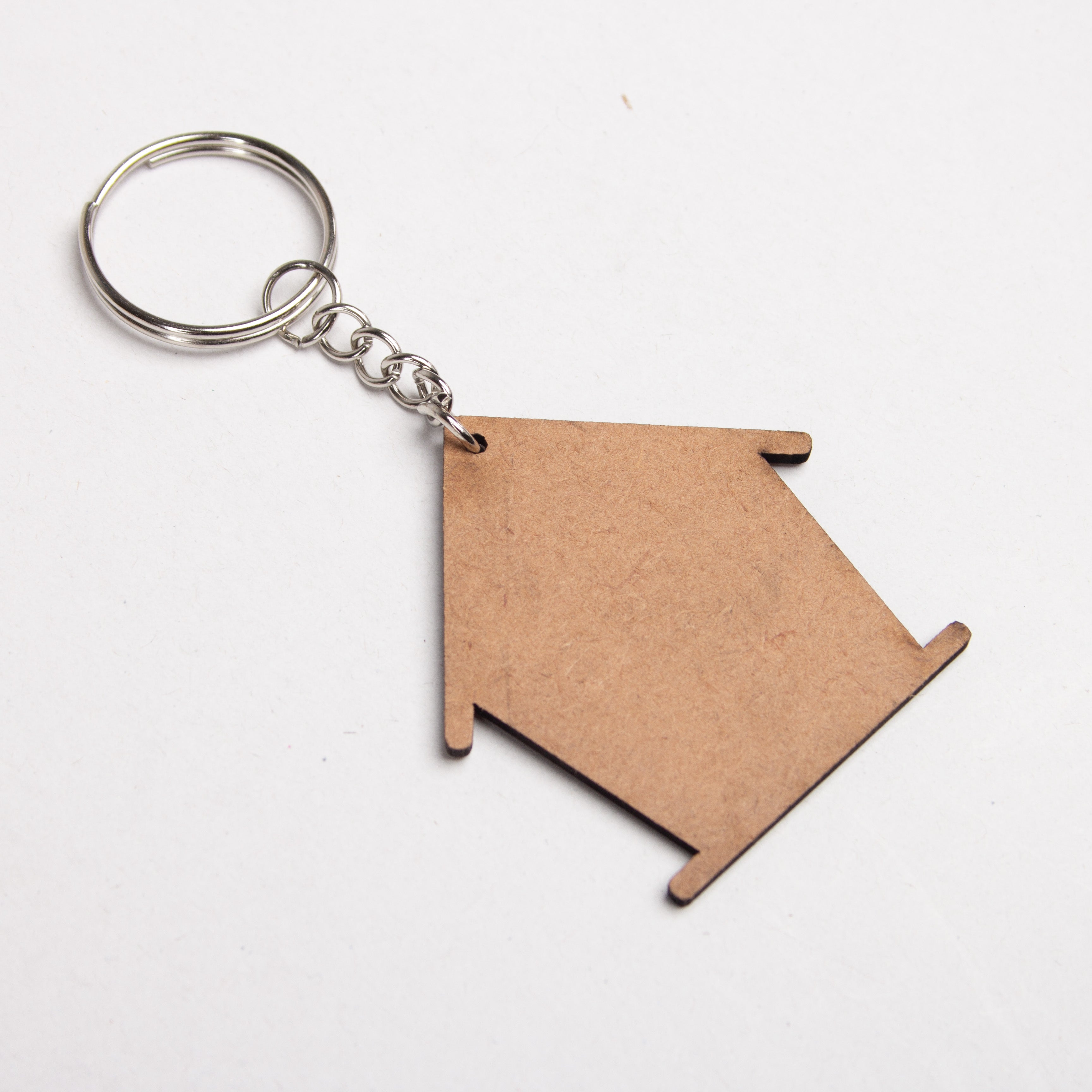 MDF Keychain House 4.8 X5cm 2mm Thick 5pc