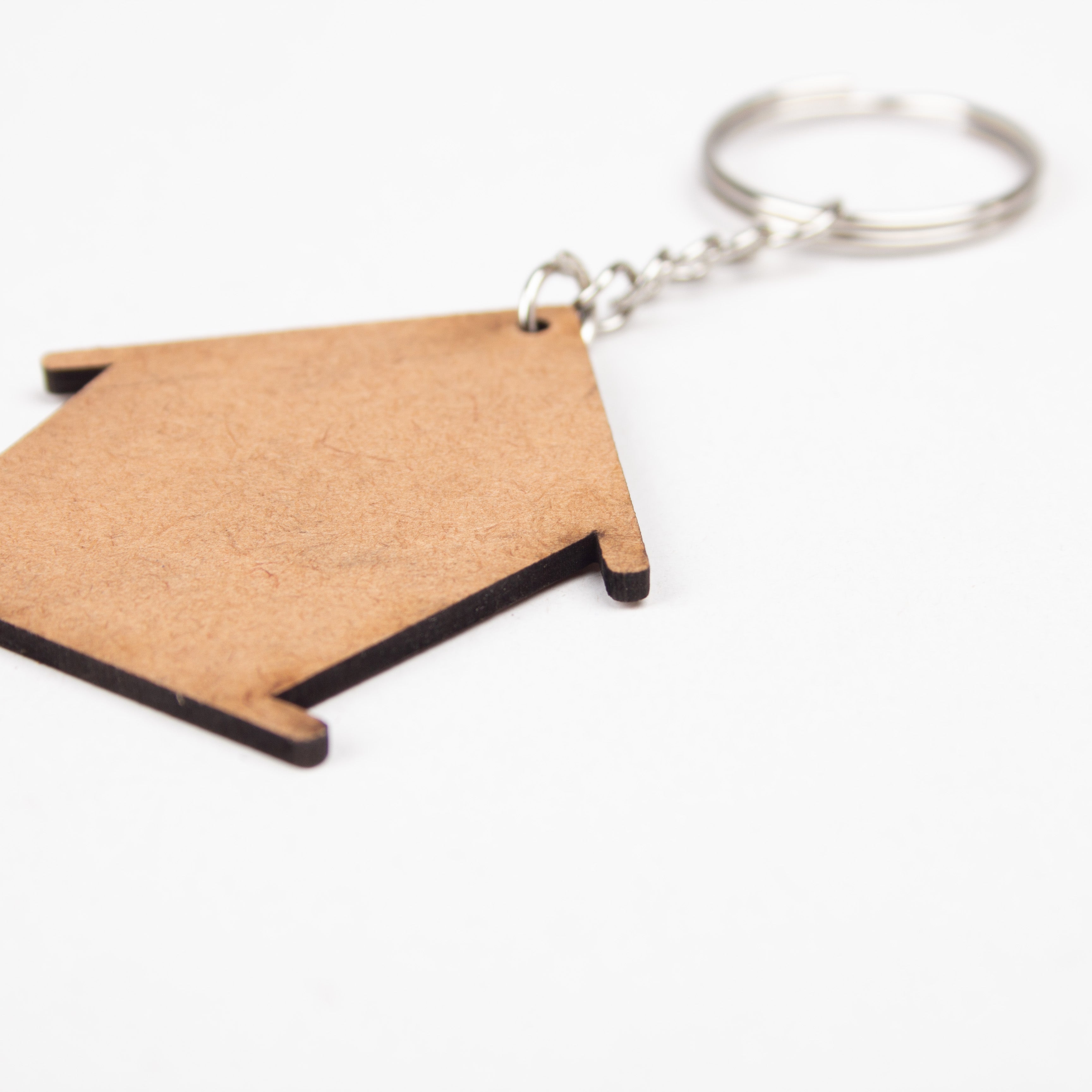 MDF Keychain House 4.8 X5cm 2mm Thick 5pc