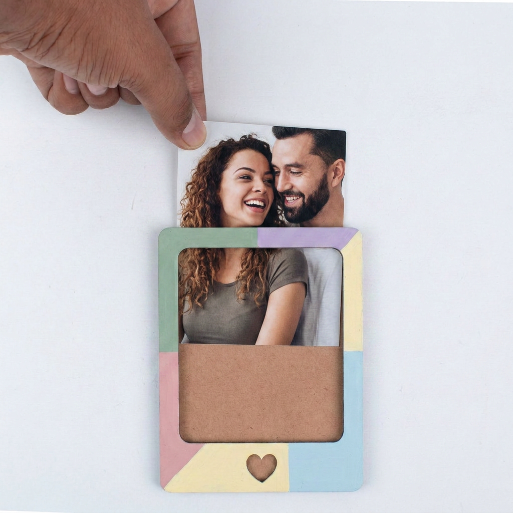MDF Photo Frame With Magnet Loving Heart 4 X 5.2inch 1pc