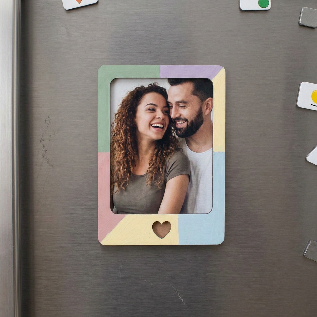 MDF Photo Frame With Magnet Loving Heart 4 X 5.2inch 1pc