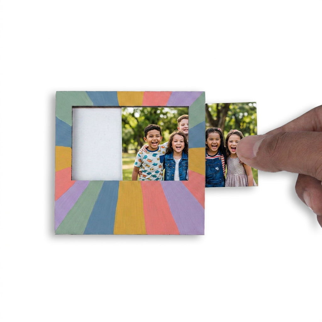 MDF Photo Frame With Magnet Rectangle 3.6 X 3.4inch 1pc