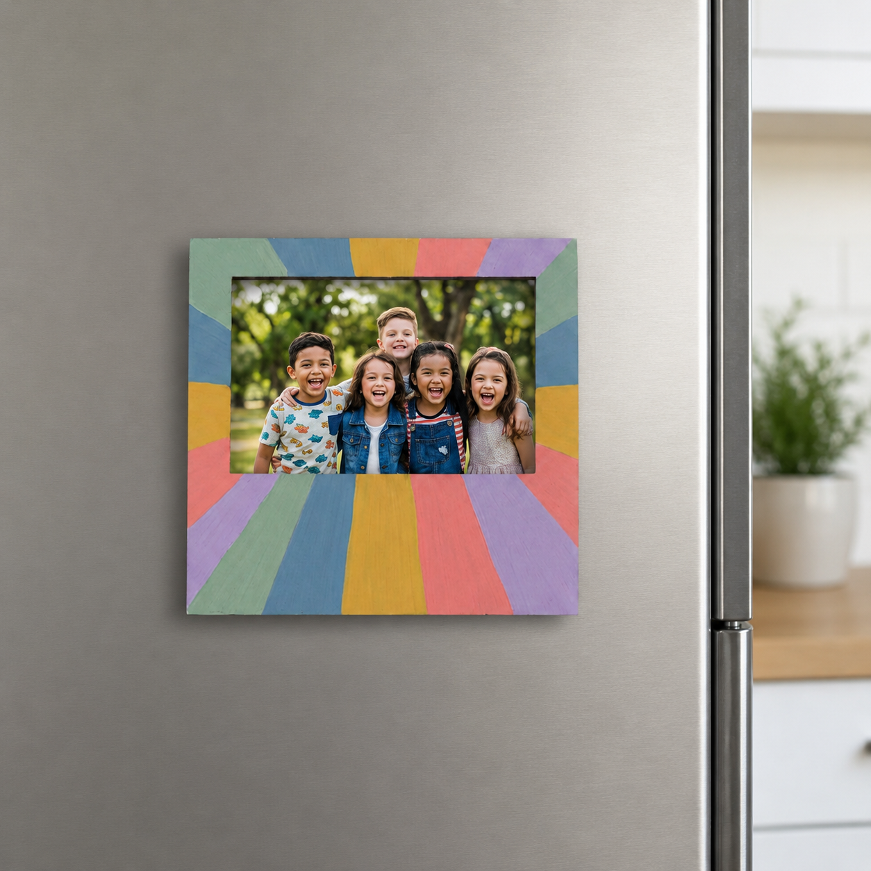 MDF Photo Frame With Magnet Rectangle 3.6 X 3.4inch 1pc
