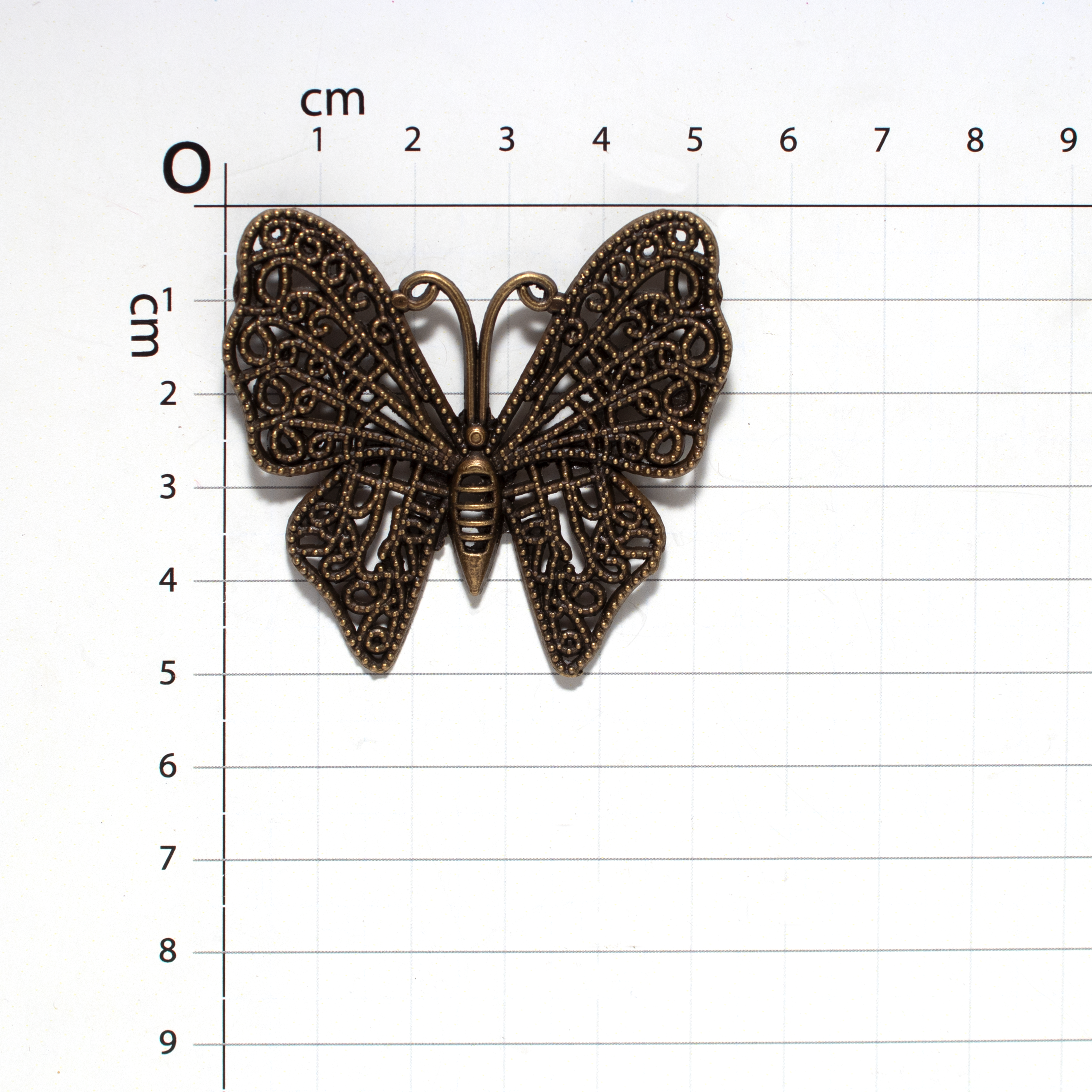 Metal Charms Ornate Butterfly 1Pc Pbci Ib
