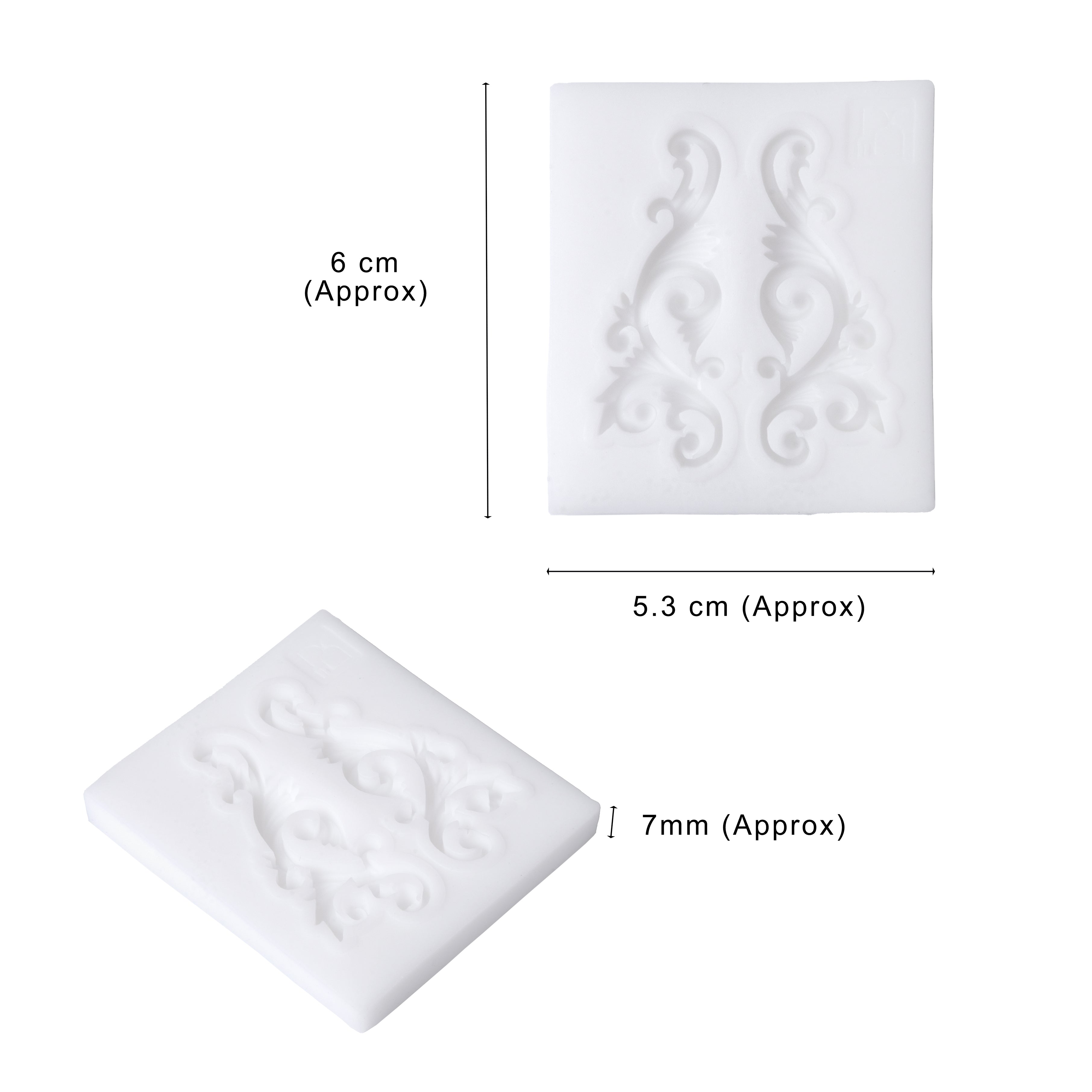 Silicone Mould Swirl Flourish 6cm X 5.3cm 7mm 1pc