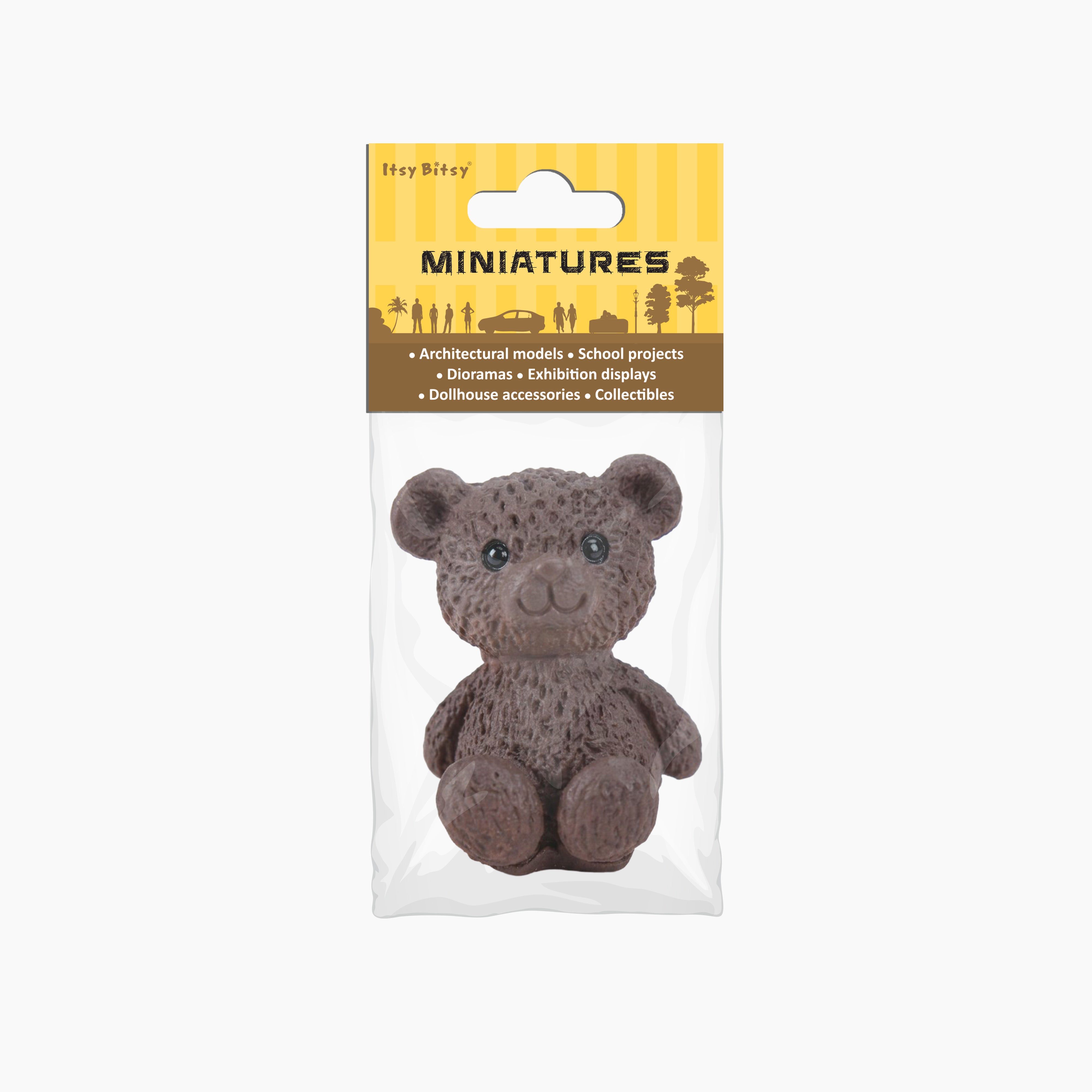 Miniature Teddy Bear Black 1pc