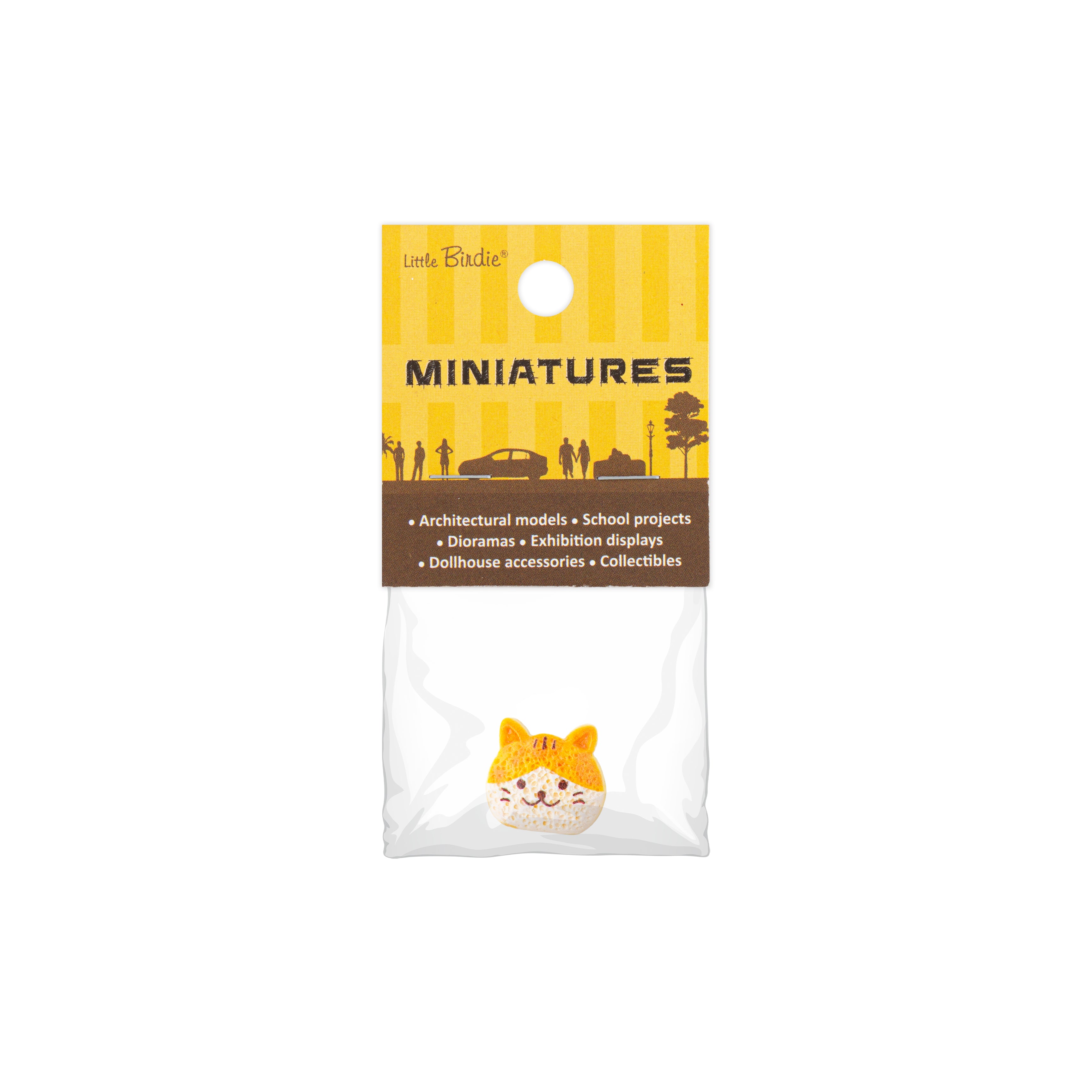 Resin Miniature Cat Face1pc